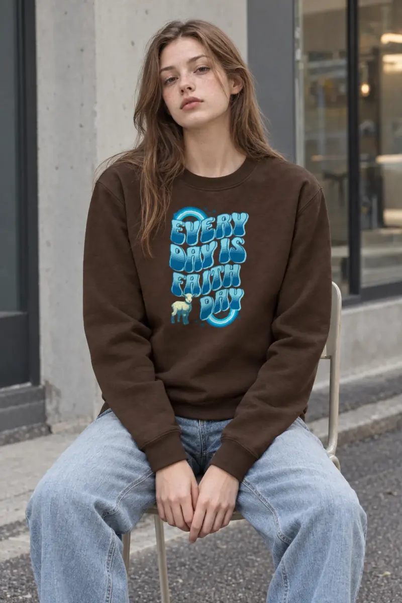 "Rainbow Lamb Stars" Heavy Blend Unisex Crewneck Sweatshirt