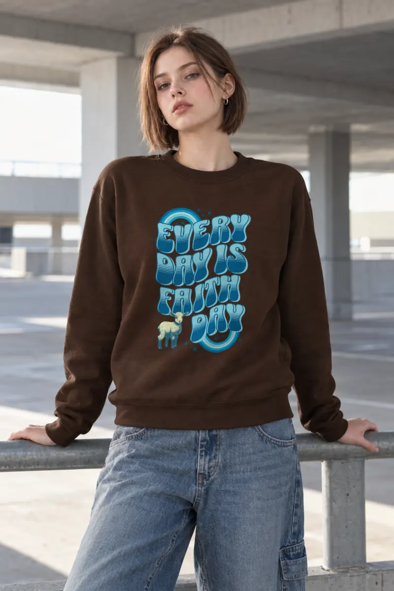 "Rainbow Lamb Stars" Heavy Blend Unisex Crewneck Sweatshirt