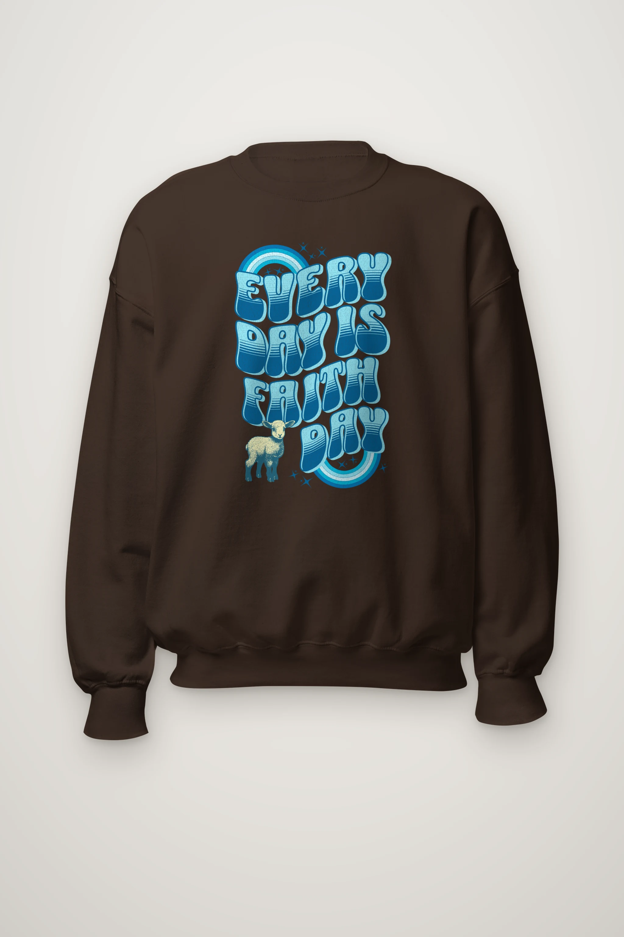 "Rainbow Lamb Stars" Heavy Blend Unisex Crewneck Sweatshirt