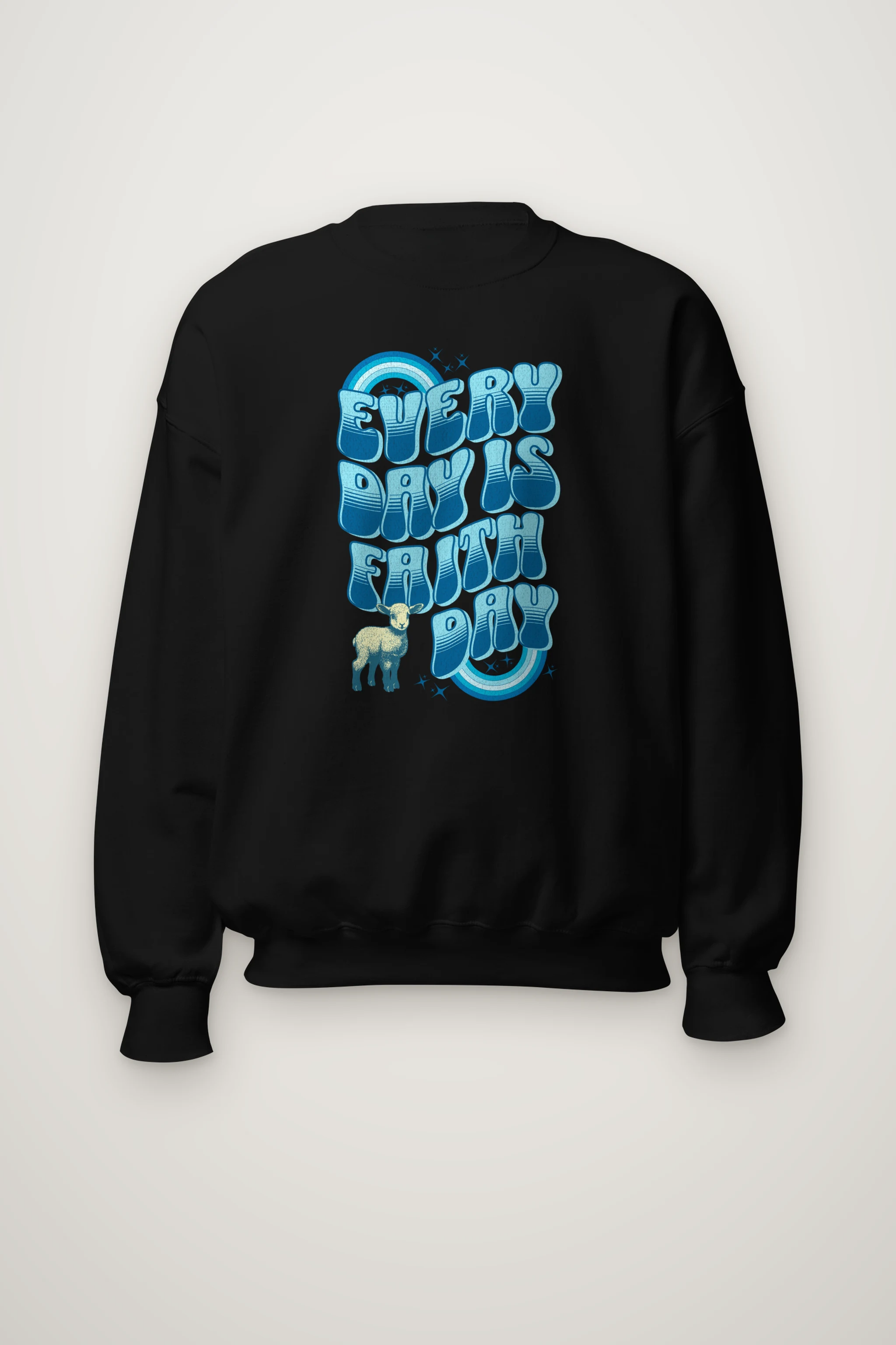 "Rainbow Lamb Stars" Heavy Blend Unisex Crewneck Sweatshirt