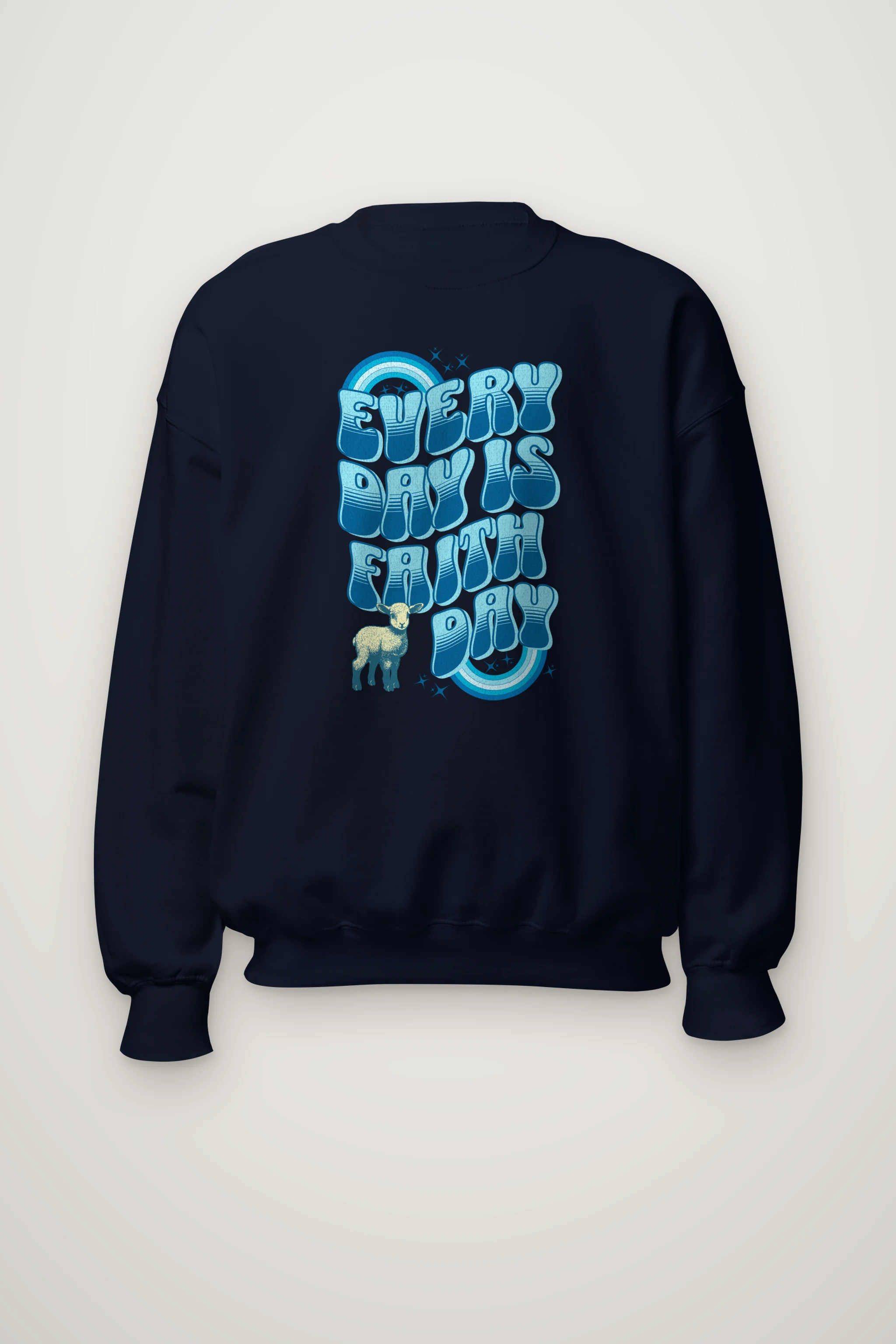 "Rainbow Lamb Stars" Heavy Blend Unisex Crewneck Sweatshirt