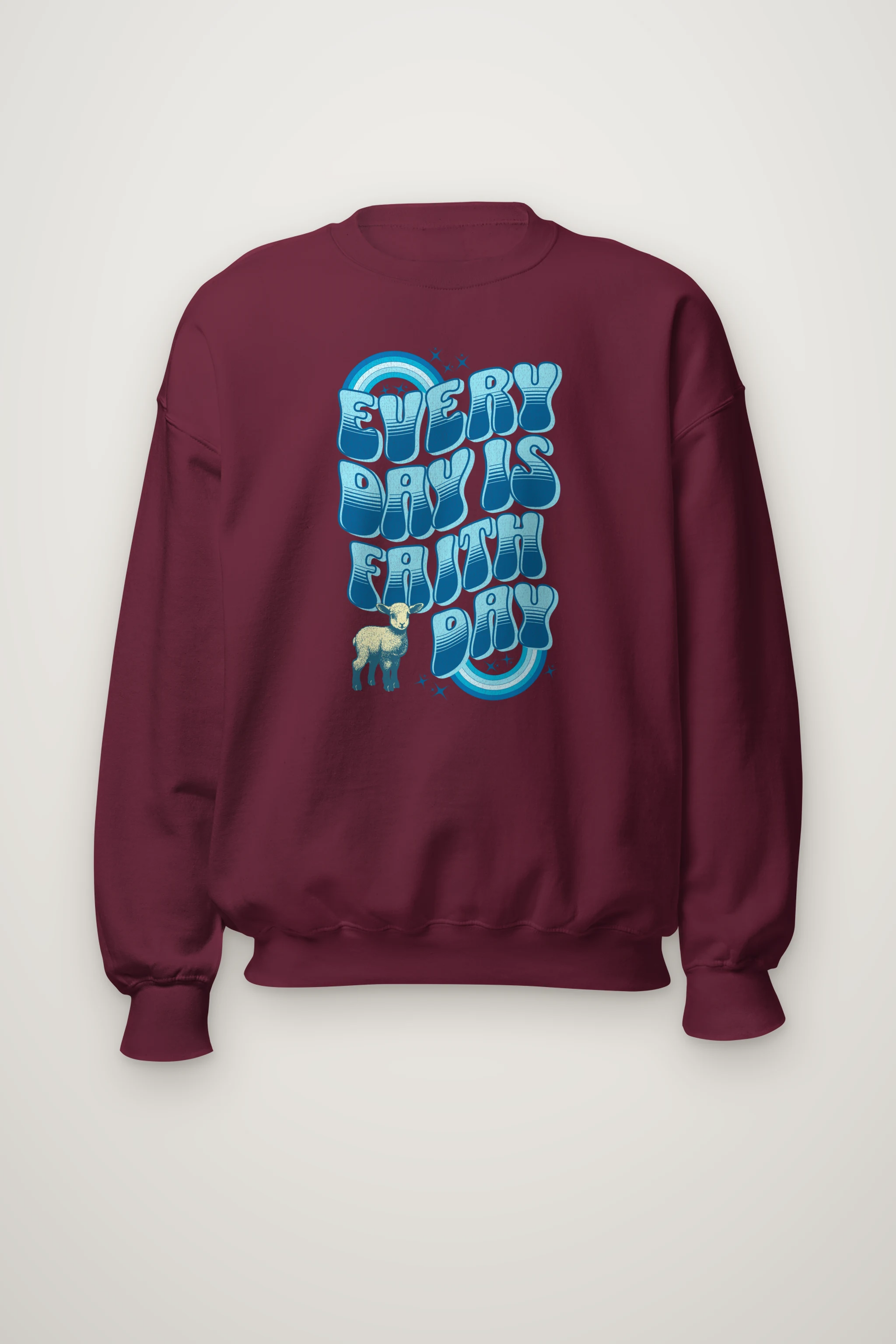 "Rainbow Lamb Stars" Heavy Blend Unisex Crewneck Sweatshirt
