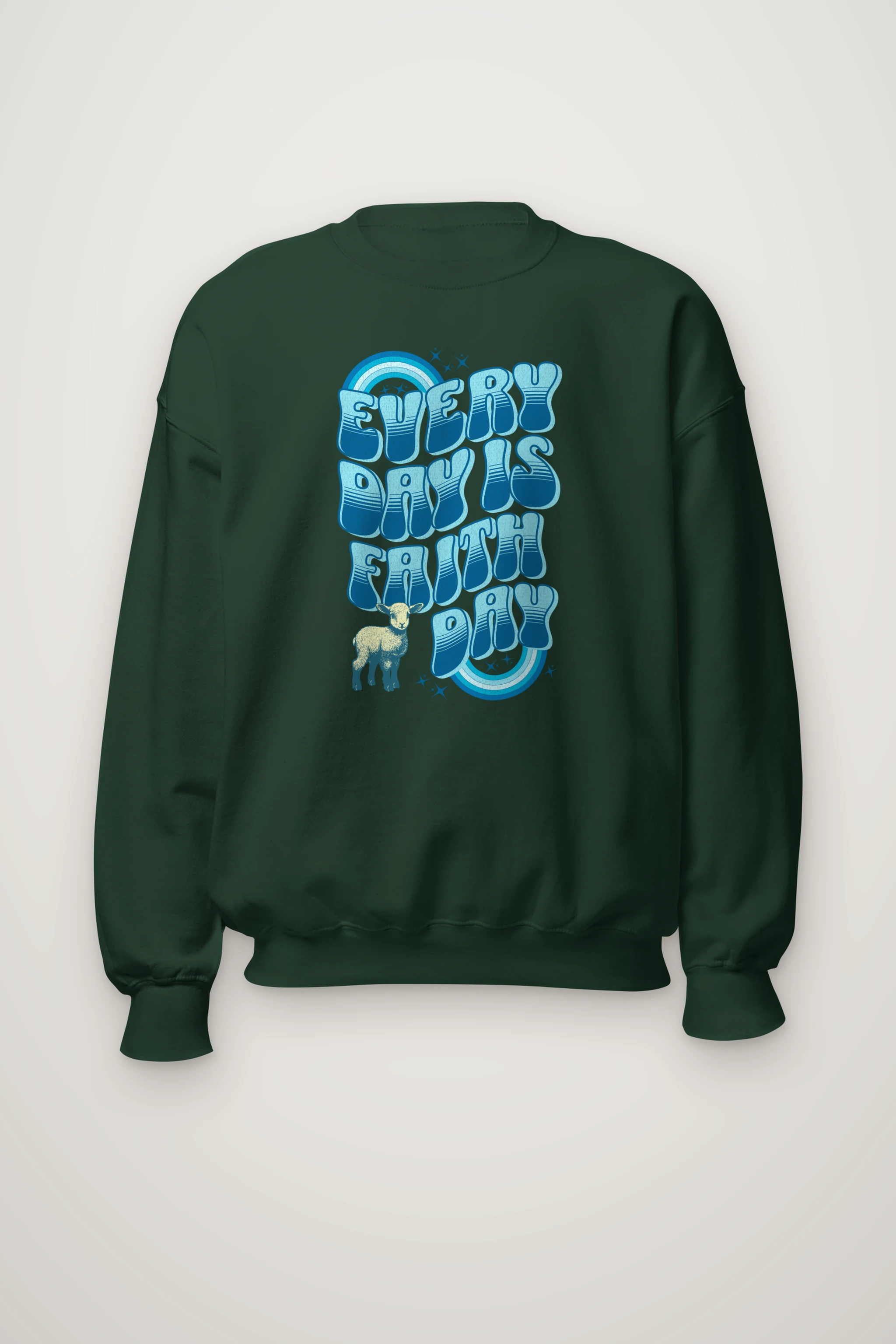 "Rainbow Lamb Stars" Heavy Blend Unisex Crewneck Sweatshirt