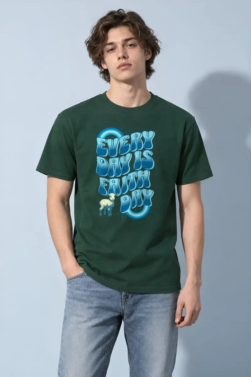 "Rainbow Lamb Stars" Heavyweight Unisex Crewneck T-shirt