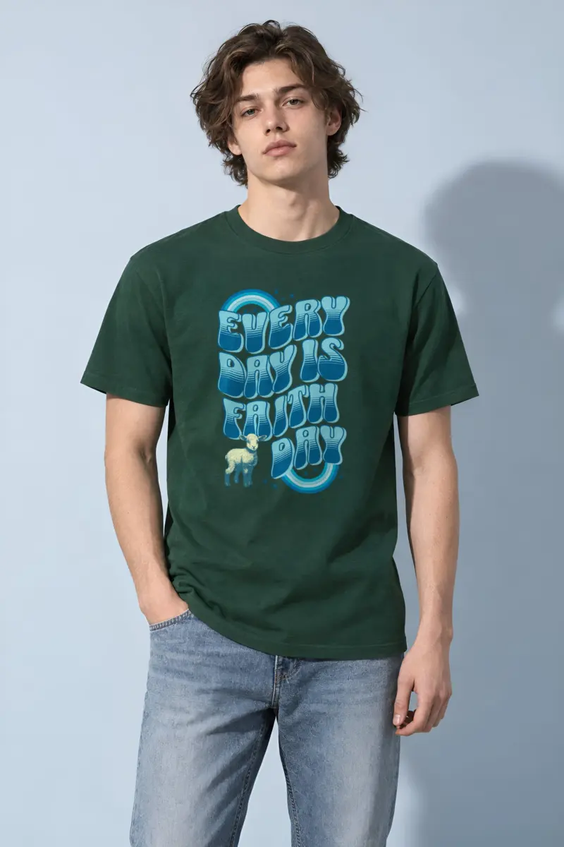 "Rainbow Lamb Stars" Heavyweight Unisex Crewneck T-shirt