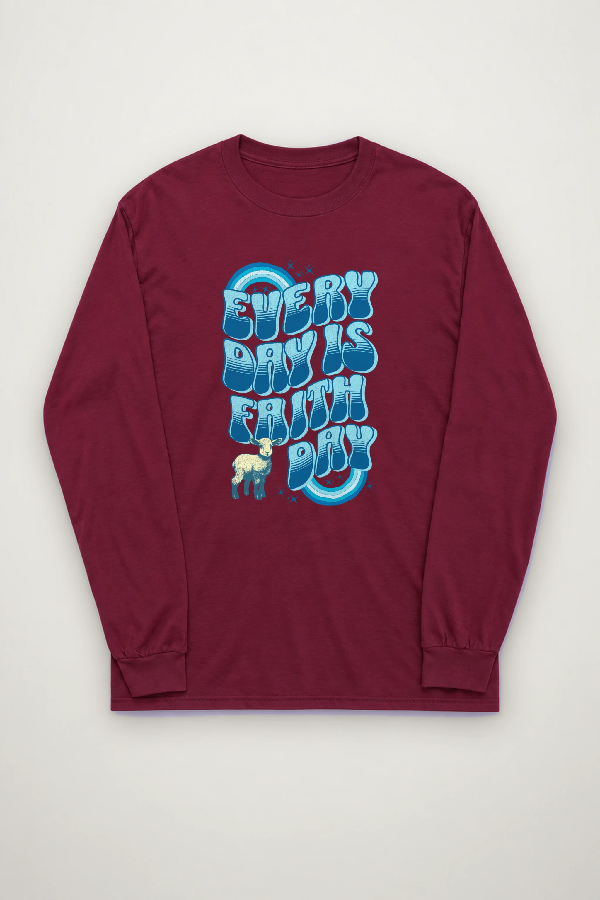 "Rainbow Lamb Stars" Unisex Longsleeve T-shirt