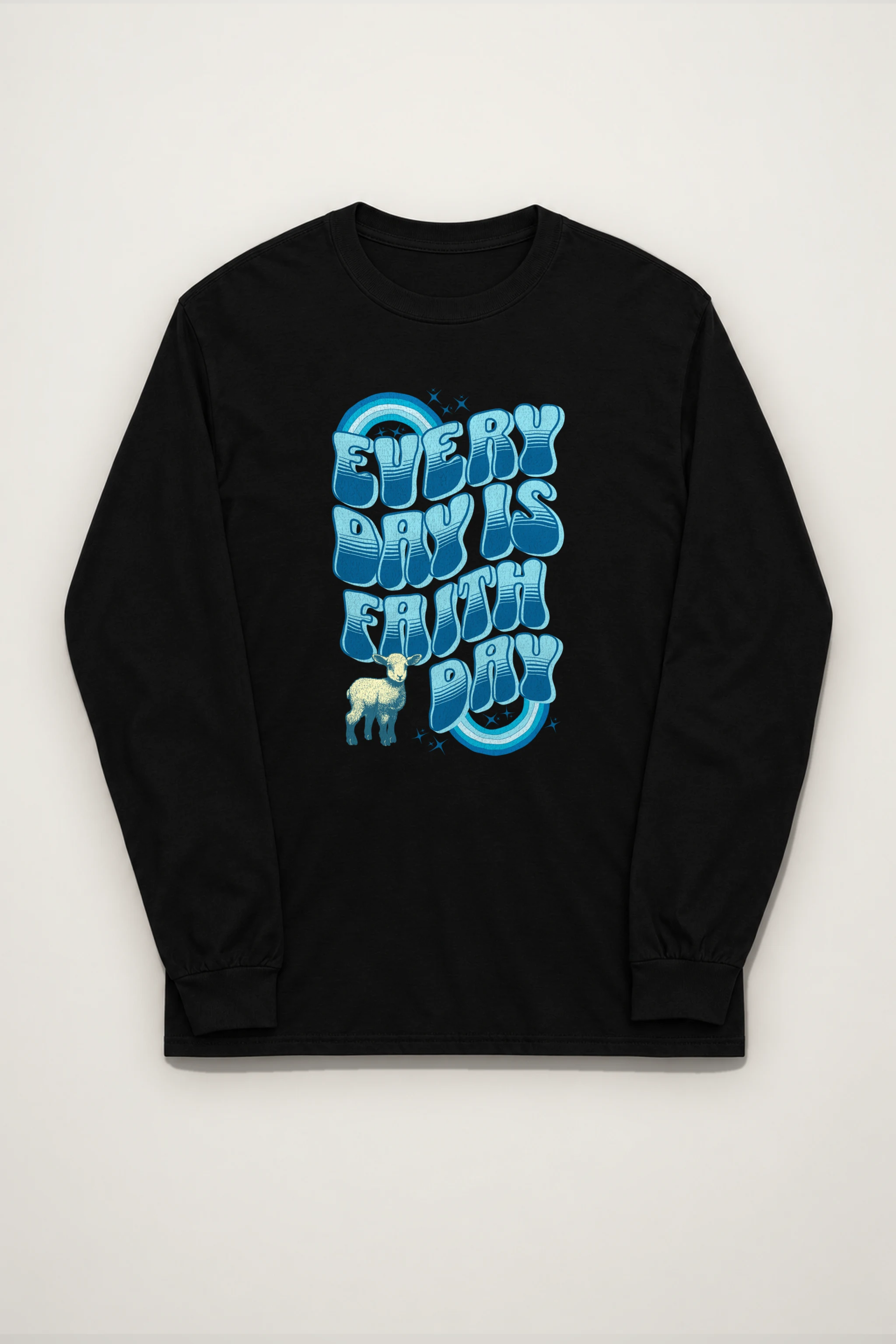 "Rainbow Lamb Stars" Unisex Longsleeve T-shirt