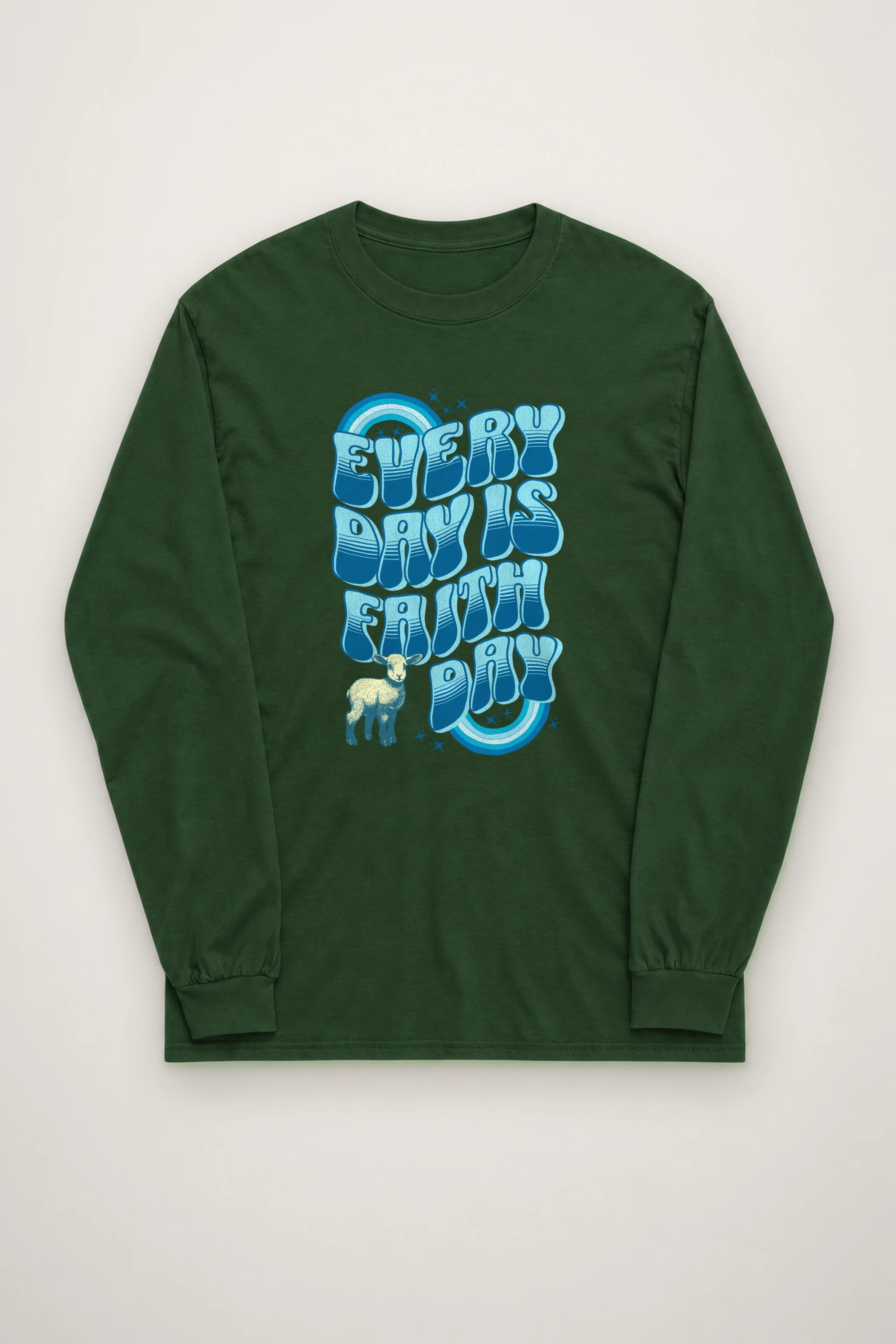 "Rainbow Lamb Stars" Unisex Longsleeve T-shirt