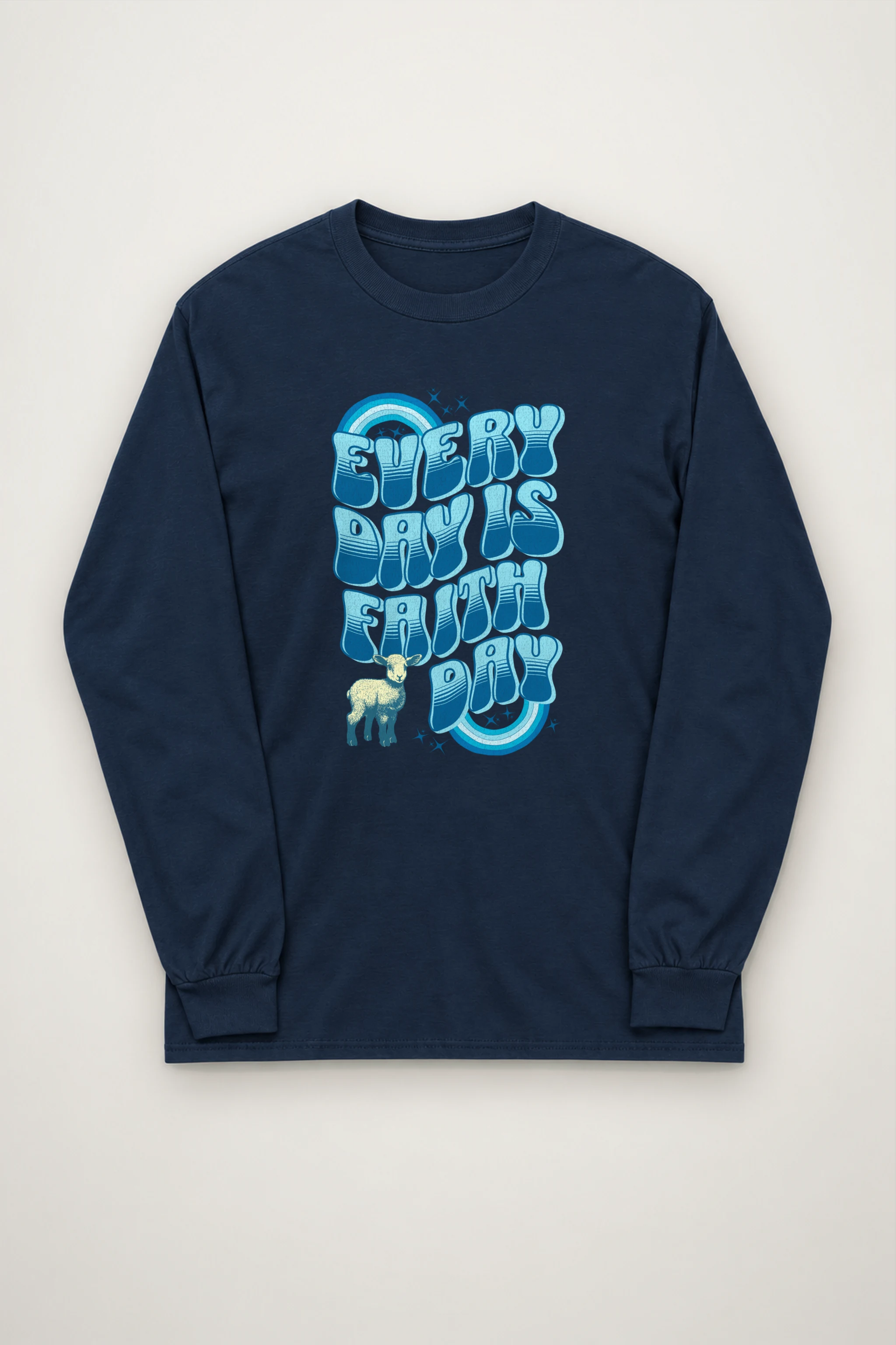 "Rainbow Lamb Stars" Unisex Longsleeve T-shirt
