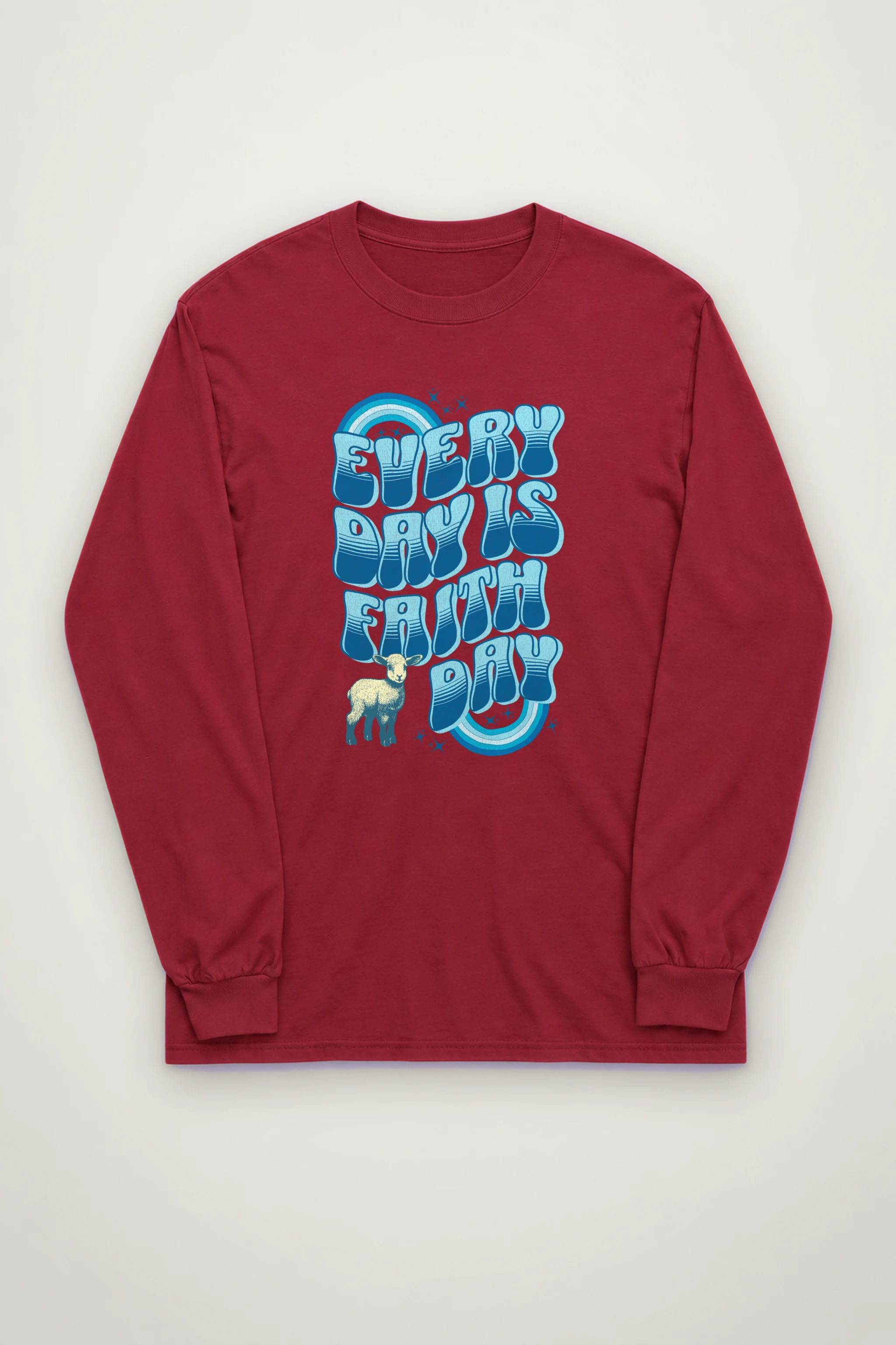 "Rainbow Lamb Stars" Unisex Longsleeve T-shirt