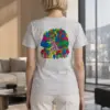 "Rainbow Village Stroll" Heavyweight Unisex Crewneck T-shirt | Gildan 5000