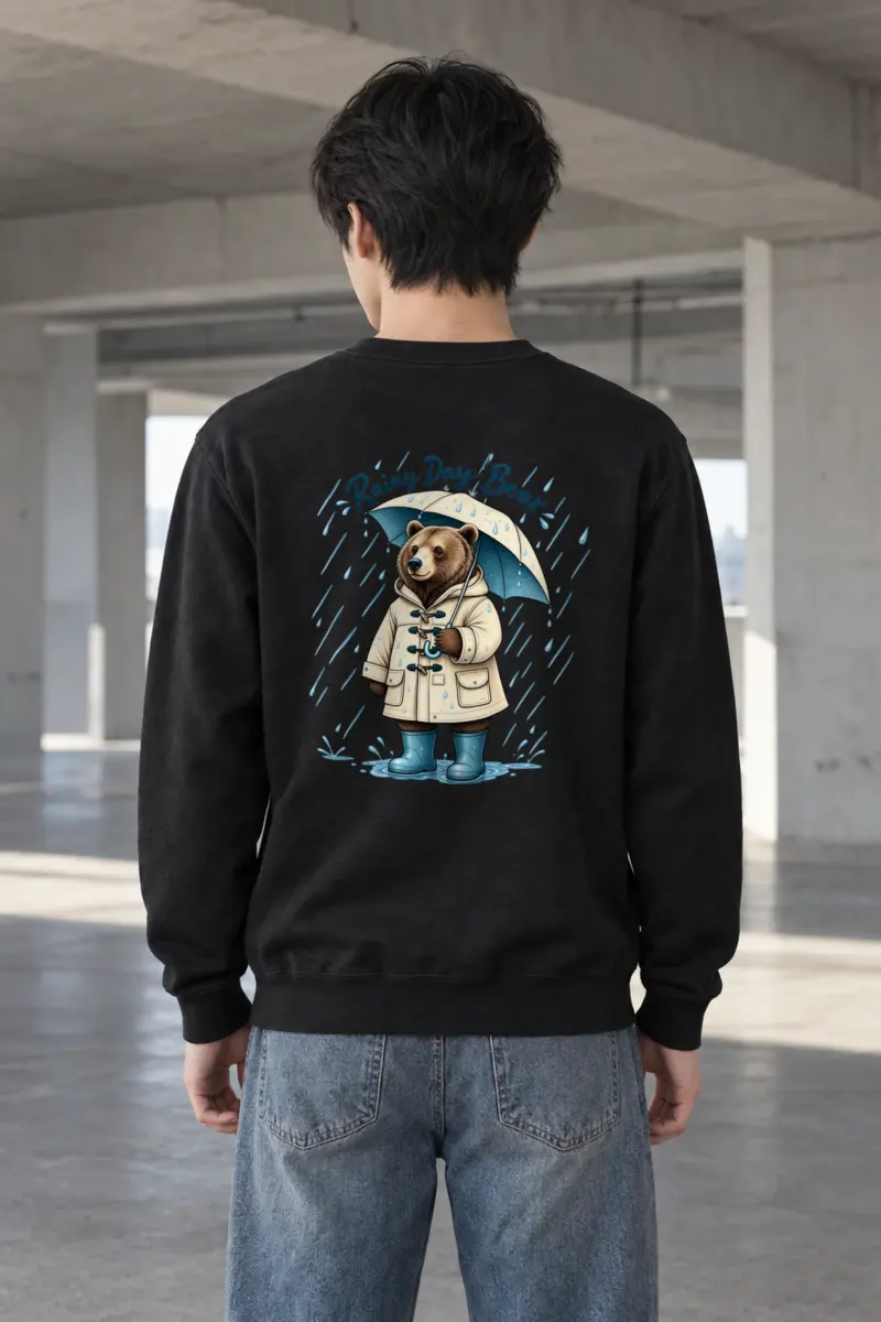 "Rainy Day Bear" Heavy Blend Unisex Crewneck Sweatshirt