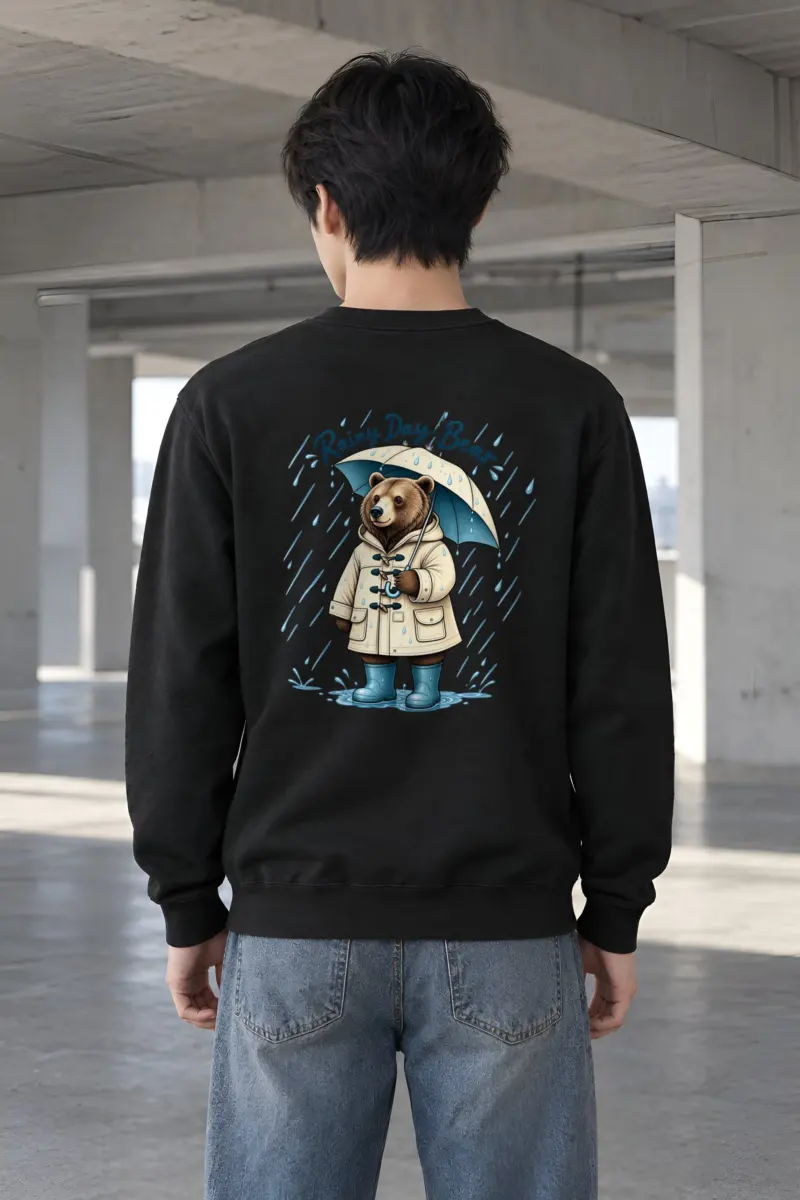 "Rainy Day Bear" Heavy Blend Unisex Crewneck Sweatshirt