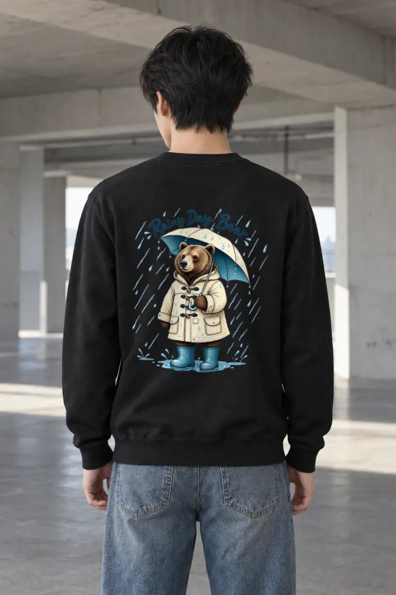 "Rainy Day Bear" Heavy Blend Unisex Crewneck Sweatshirt