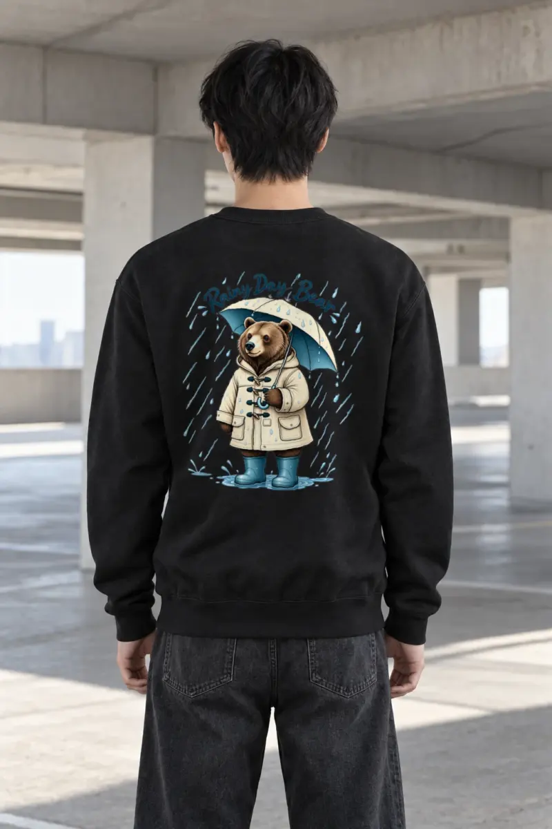 "Rainy Day Bear" Heavy Blend Unisex Crewneck Sweatshirt | Gildan 18000