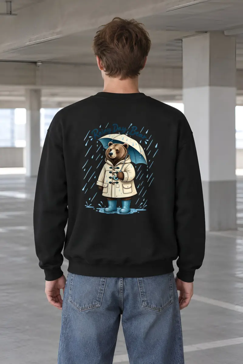 "Rainy Day Bear" Heavy Blend Unisex Crewneck Sweatshirt