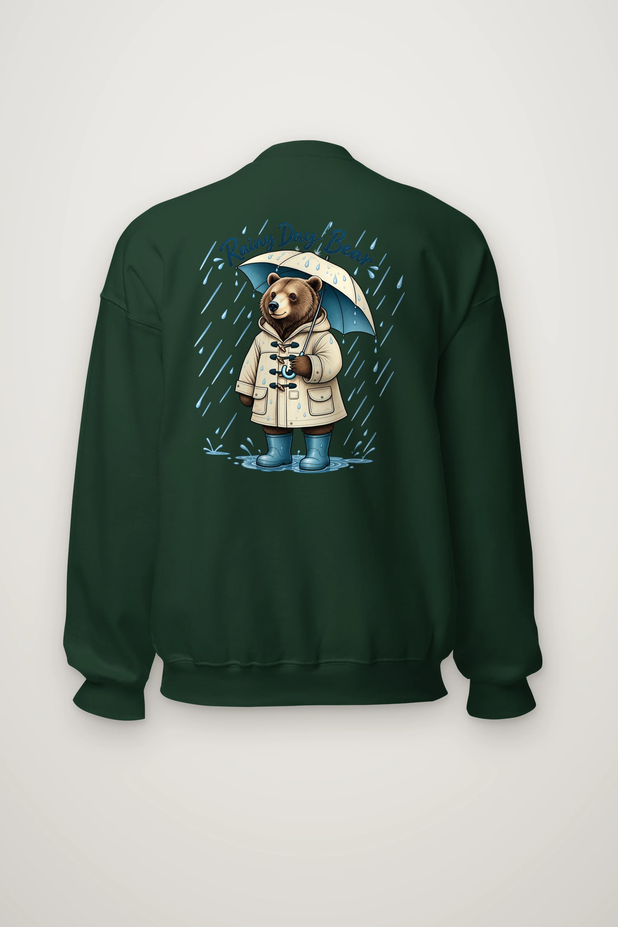 "Rainy Day Bear" Heavy Blend Unisex Crewneck Sweatshirt