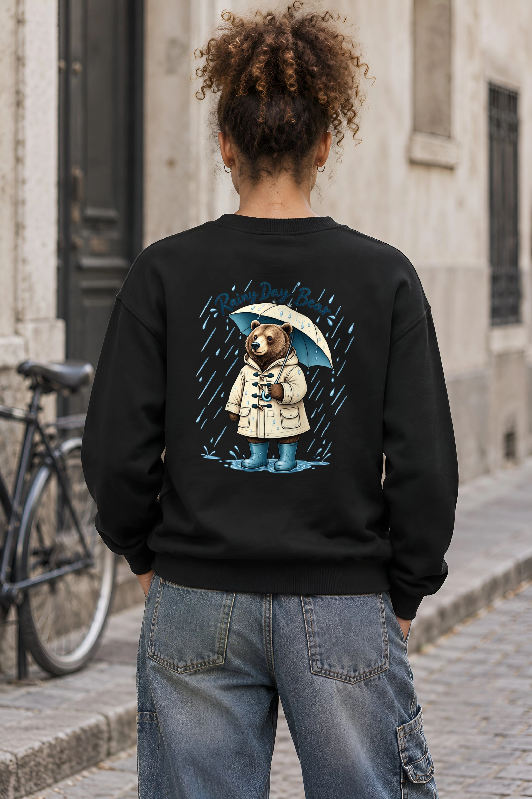 "Rainy Day Bear" 1 Crewneck Sweatshirt