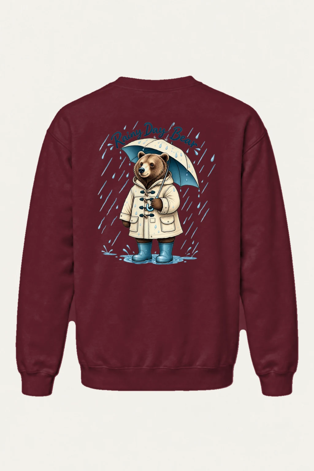 "Rainy Day Bear" Heavy Blend Unisex Crewneck Sweatshirt | Gildan 18000