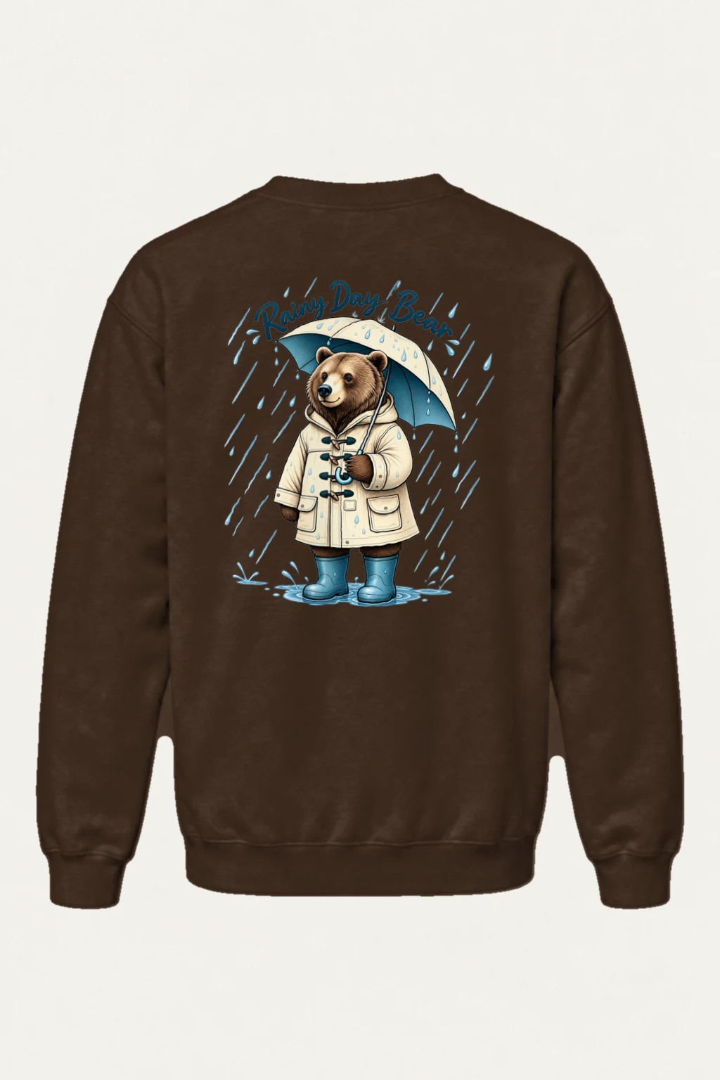 "Rainy Day Bear" Heavy Blend Unisex Crewneck Sweatshirt | Gildan 18000