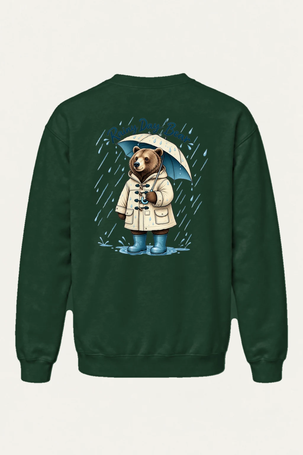 "Rainy Day Bear" Heavy Blend Unisex Crewneck Sweatshirt | Gildan 18000