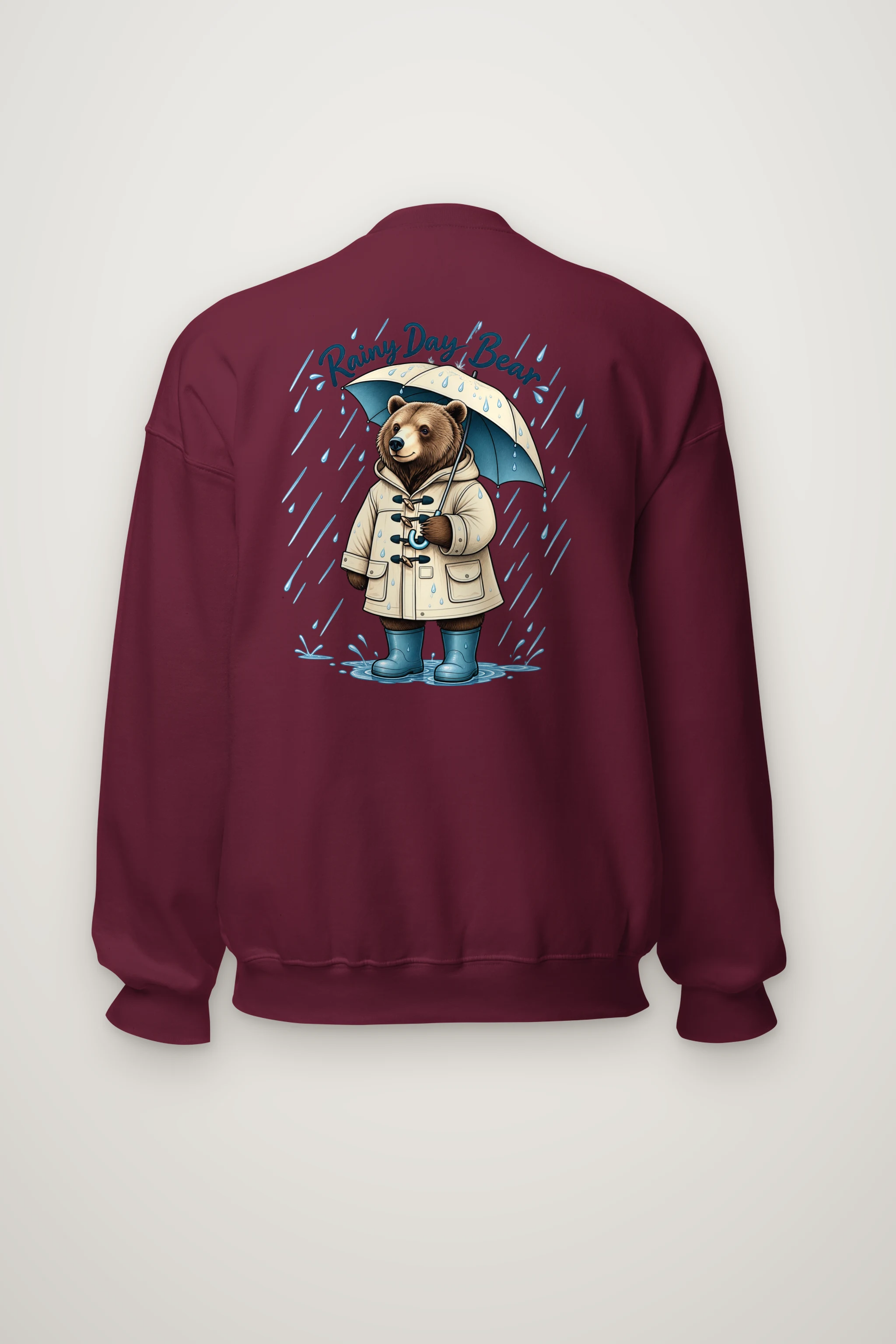 "Rainy Day Bear" Heavy Blend Unisex Crewneck Sweatshirt