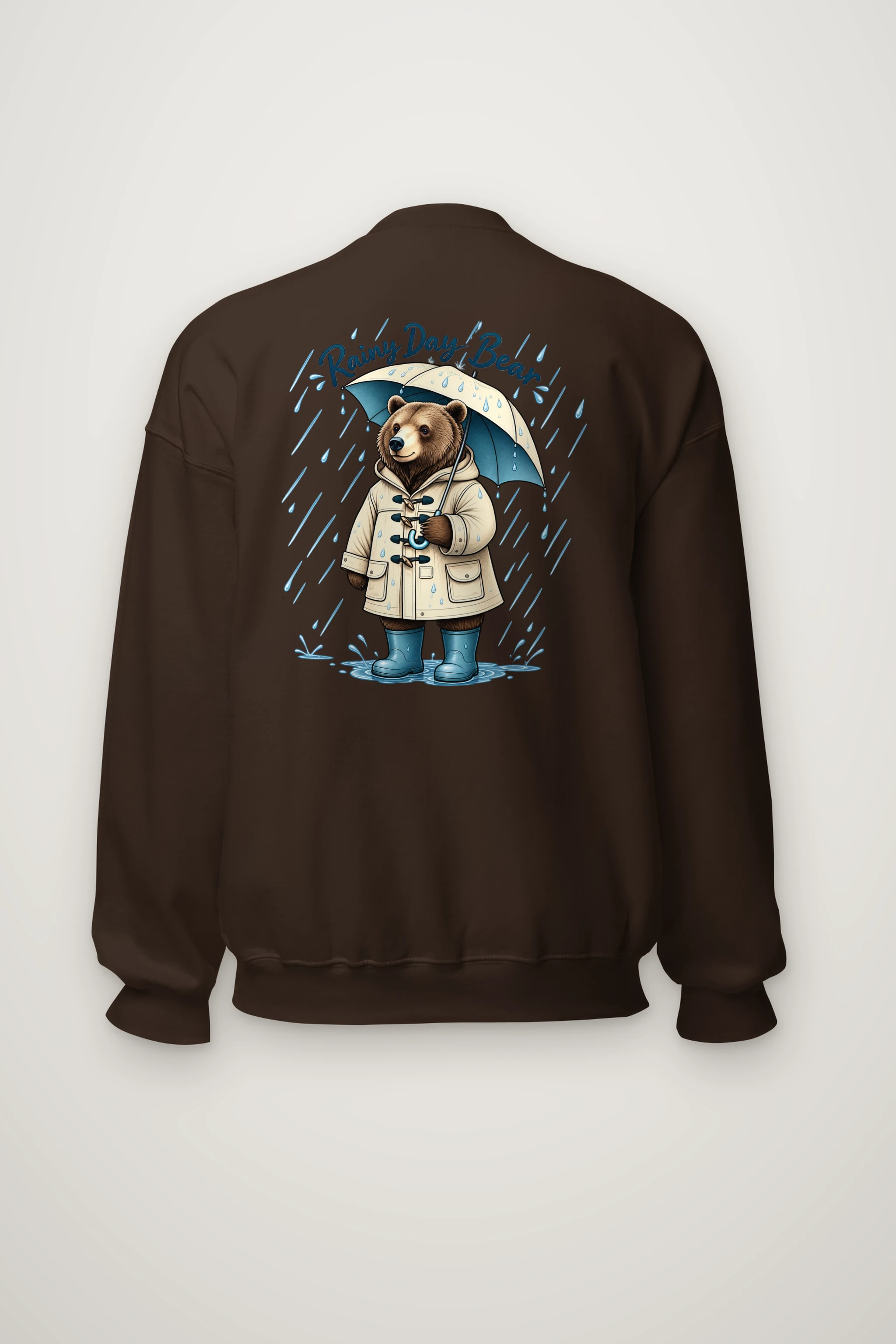 "Rainy Day Bear" Heavy Blend Unisex Crewneck Sweatshirt
