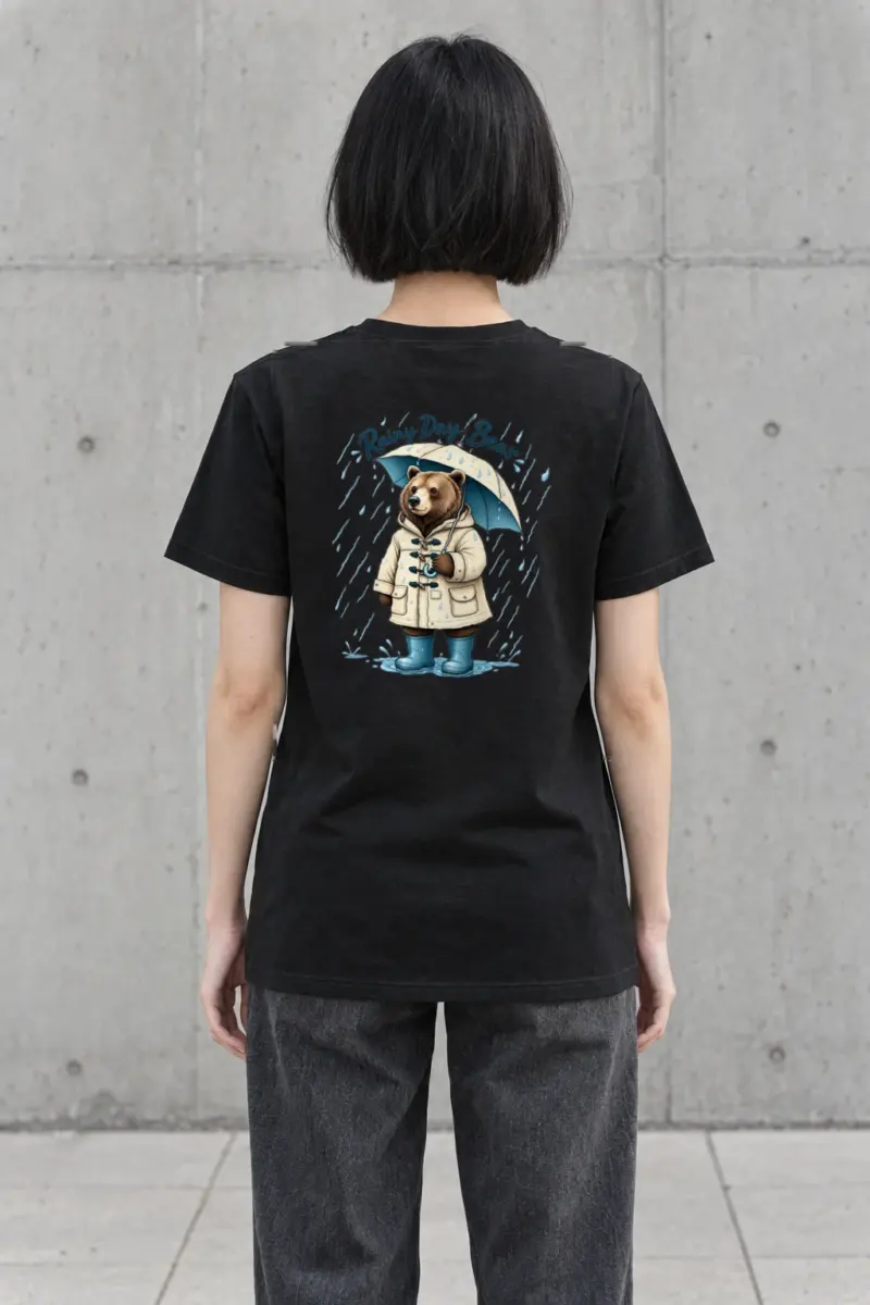 "Rainy Day Bear" Heavyweight Unisex Crewneck T-shirt