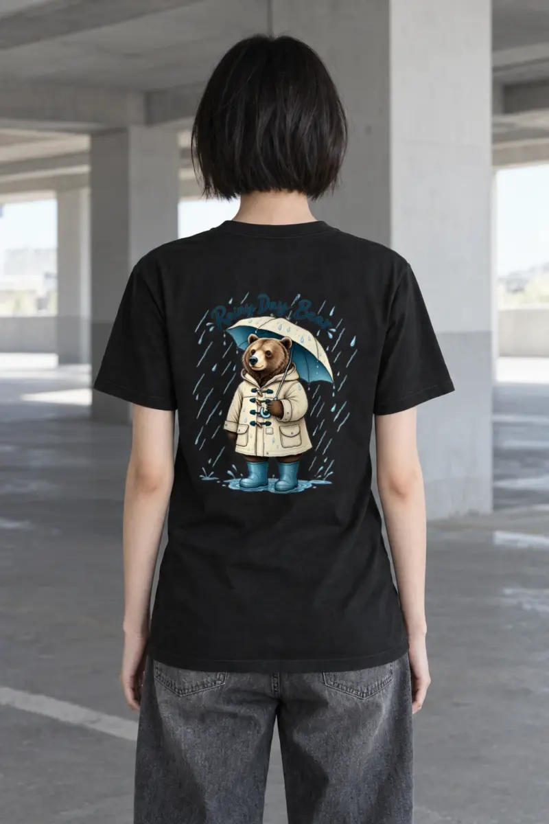 "Rainy Day Bear" Heavyweight Unisex Crewneck T-shirt