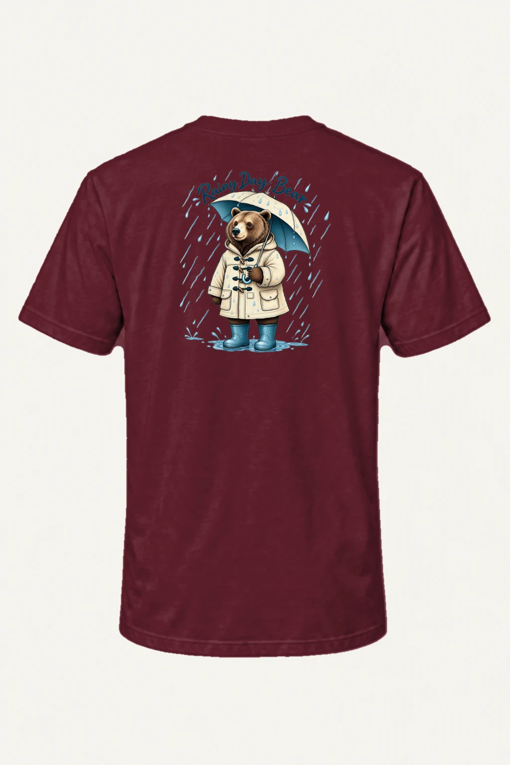 "Rainy Day Bear" Heavyweight Unisex Crewneck T-shirt | Gildan 5000