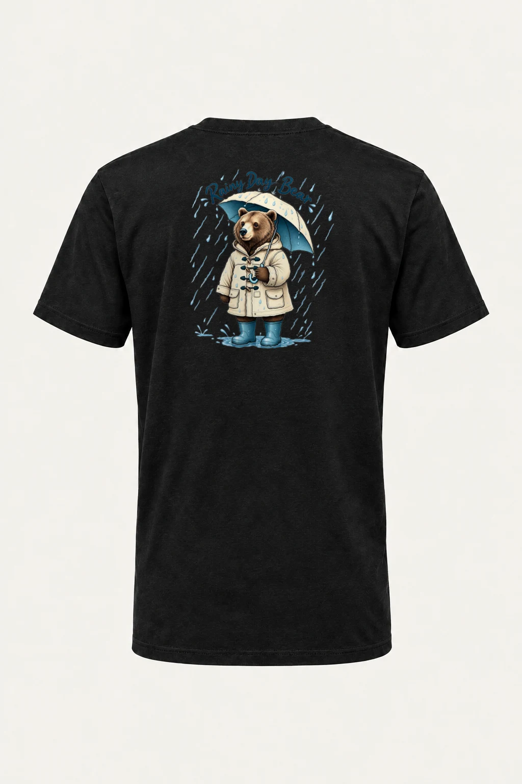 "Rainy Day Bear" Heavyweight Unisex Crewneck T-shirt | Gildan 5000