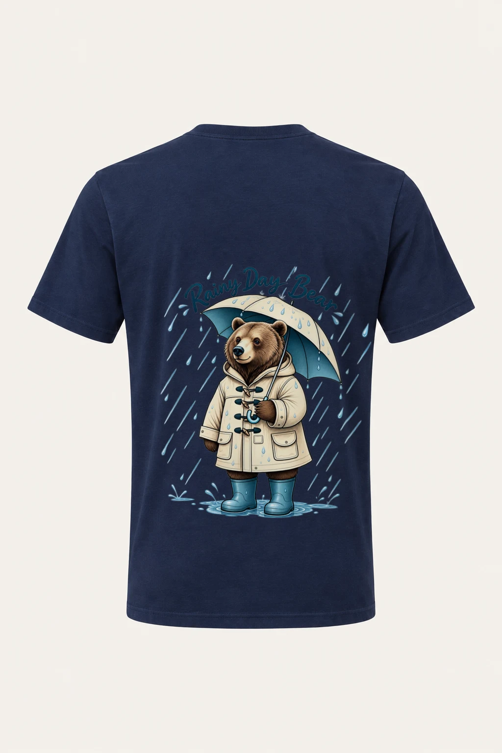 "Rainy Day Bear" Heavyweight Unisex Crewneck T-shirt | Gildan 5000