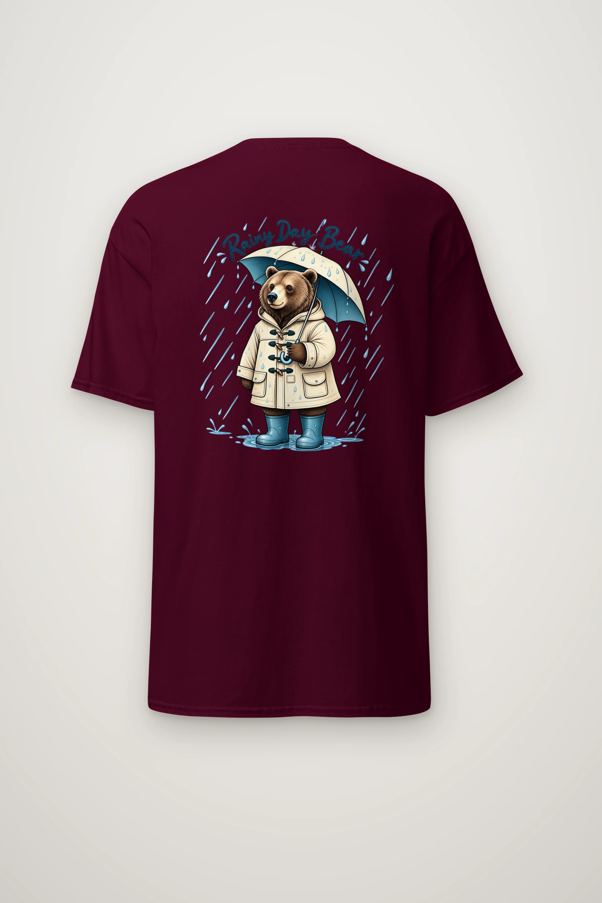 "Rainy Day Bear" Heavyweight Unisex Crewneck T-shirt