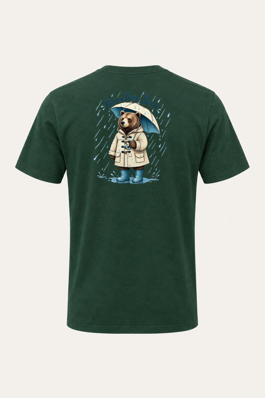 "Rainy Day Bear" Heavyweight Unisex Crewneck T-shirt | Gildan 5000