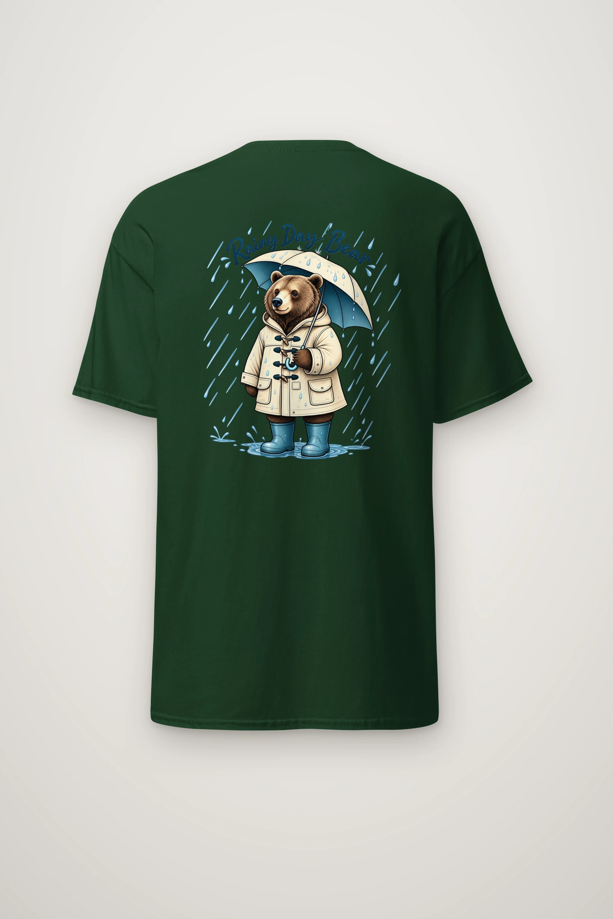 "Rainy Day Bear" Heavyweight Unisex Crewneck T-shirt