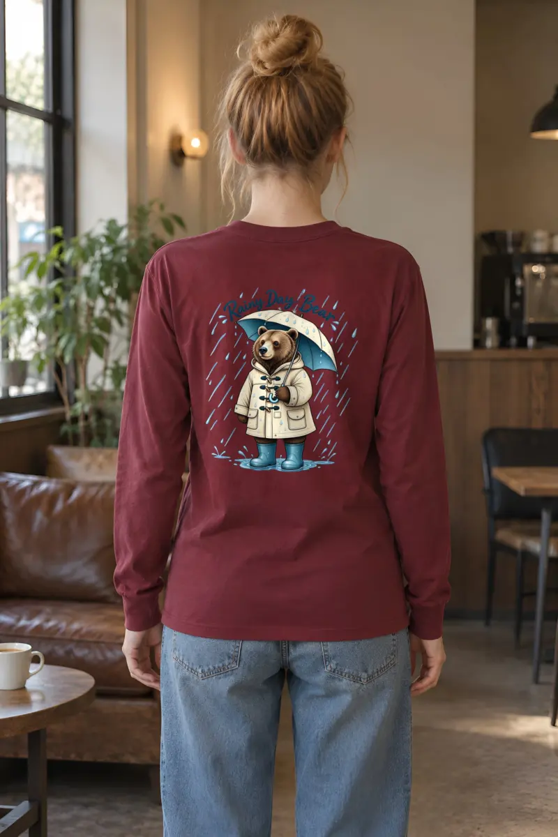 "Rainy Day Bear" Unisex Longsleeve T-shirt