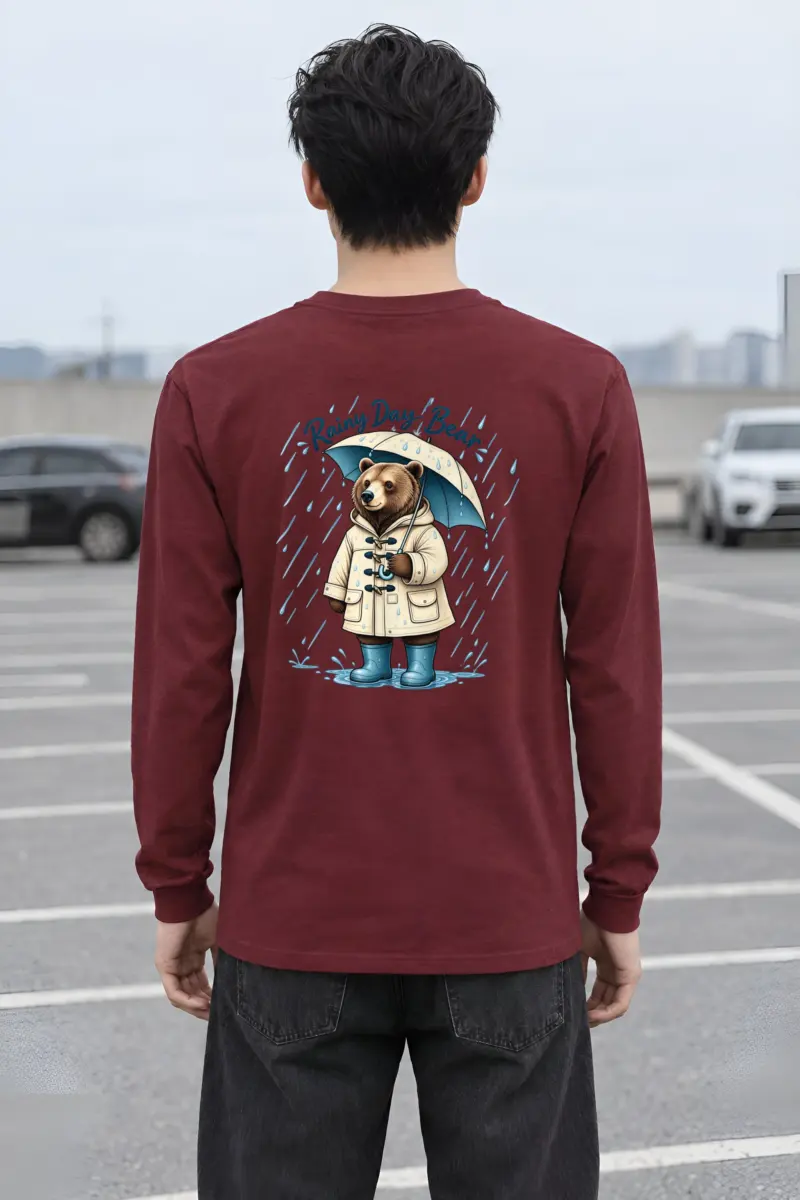 "Rainy Day Bear" Unisex Longsleeve T-shirt