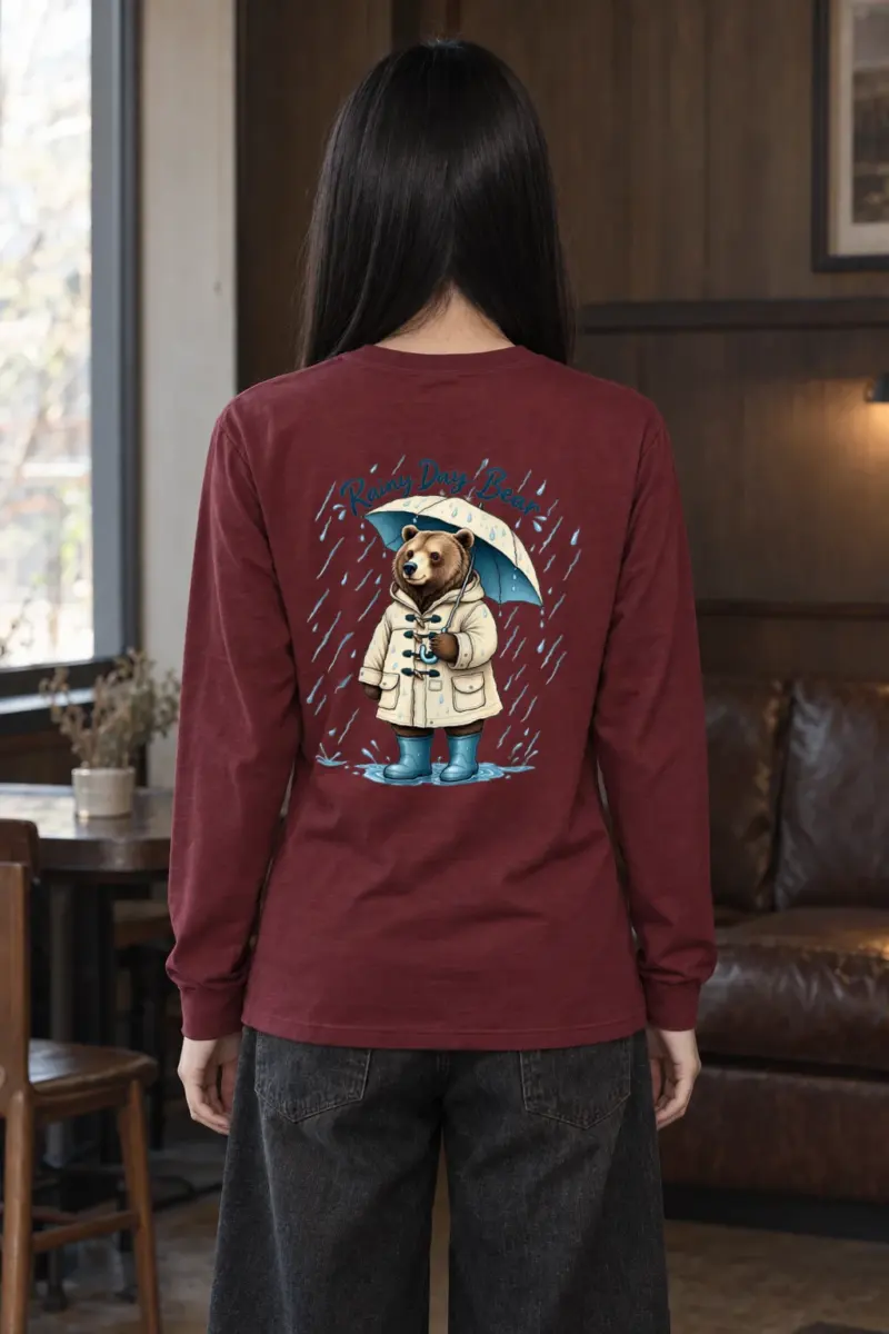 "Rainy Day Bear" Unisex Longsleeve T-shirt