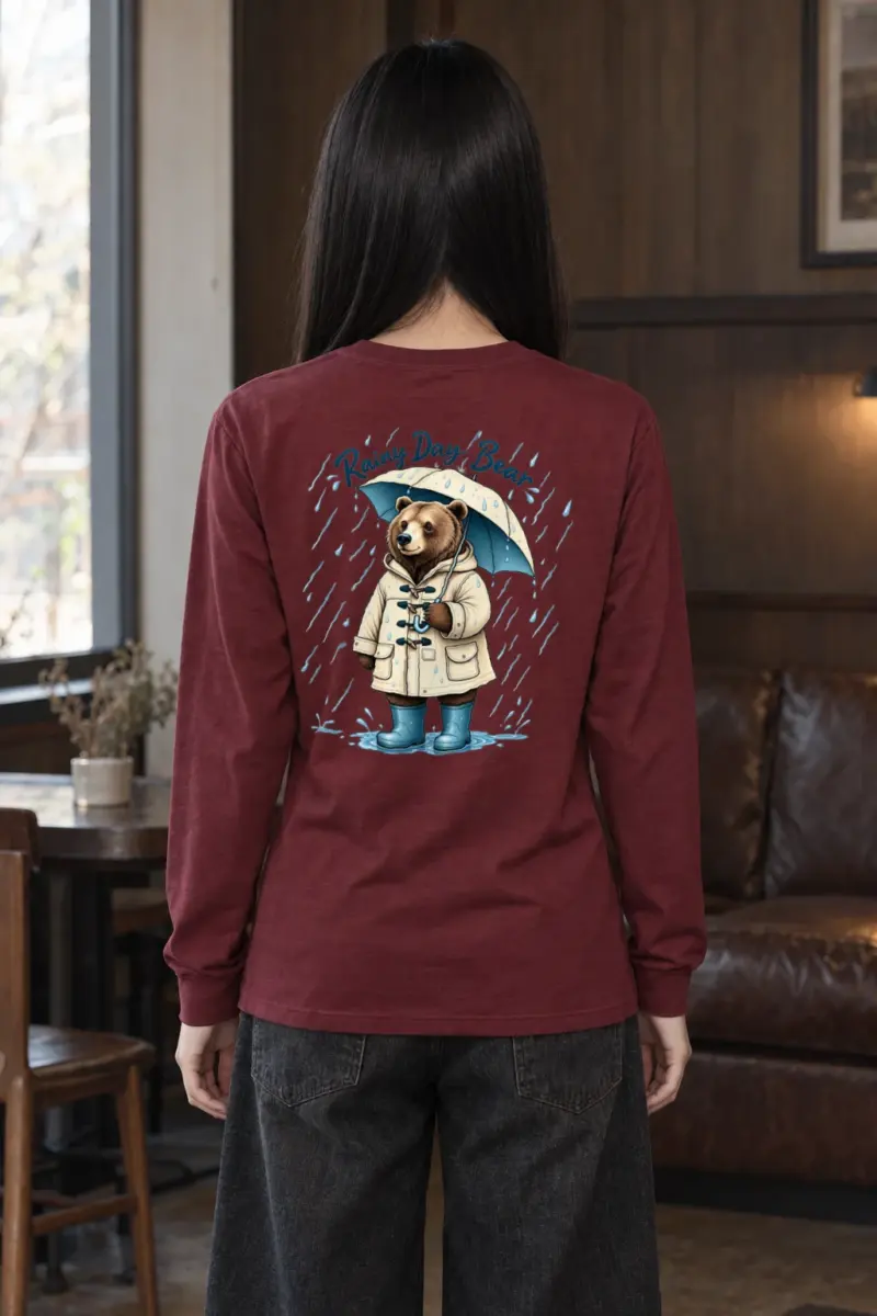 "Rainy Day Bear" Unisex Longsleeve T-shirt