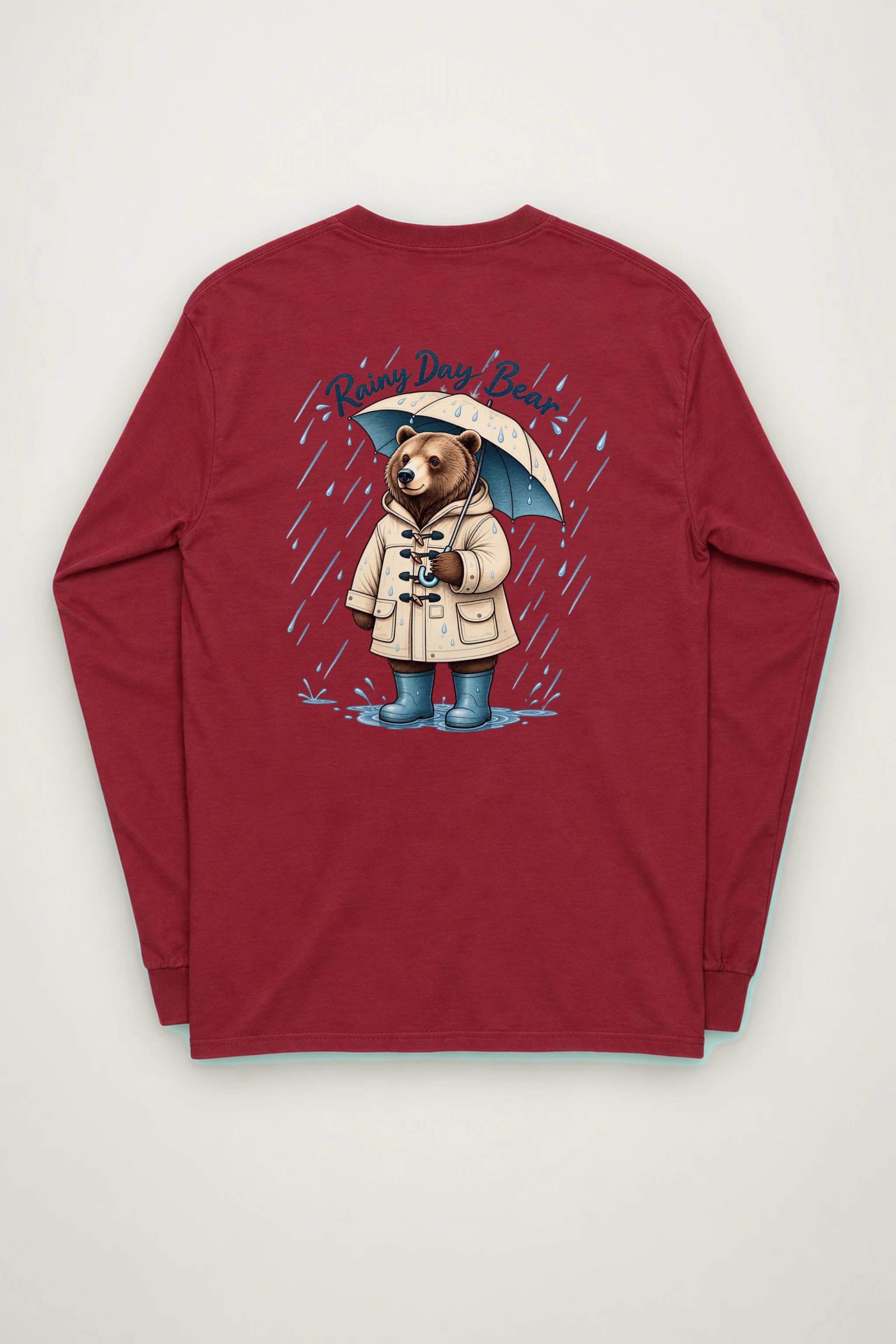 "Rainy Day Bear" Unisex Longsleeve T-shirt