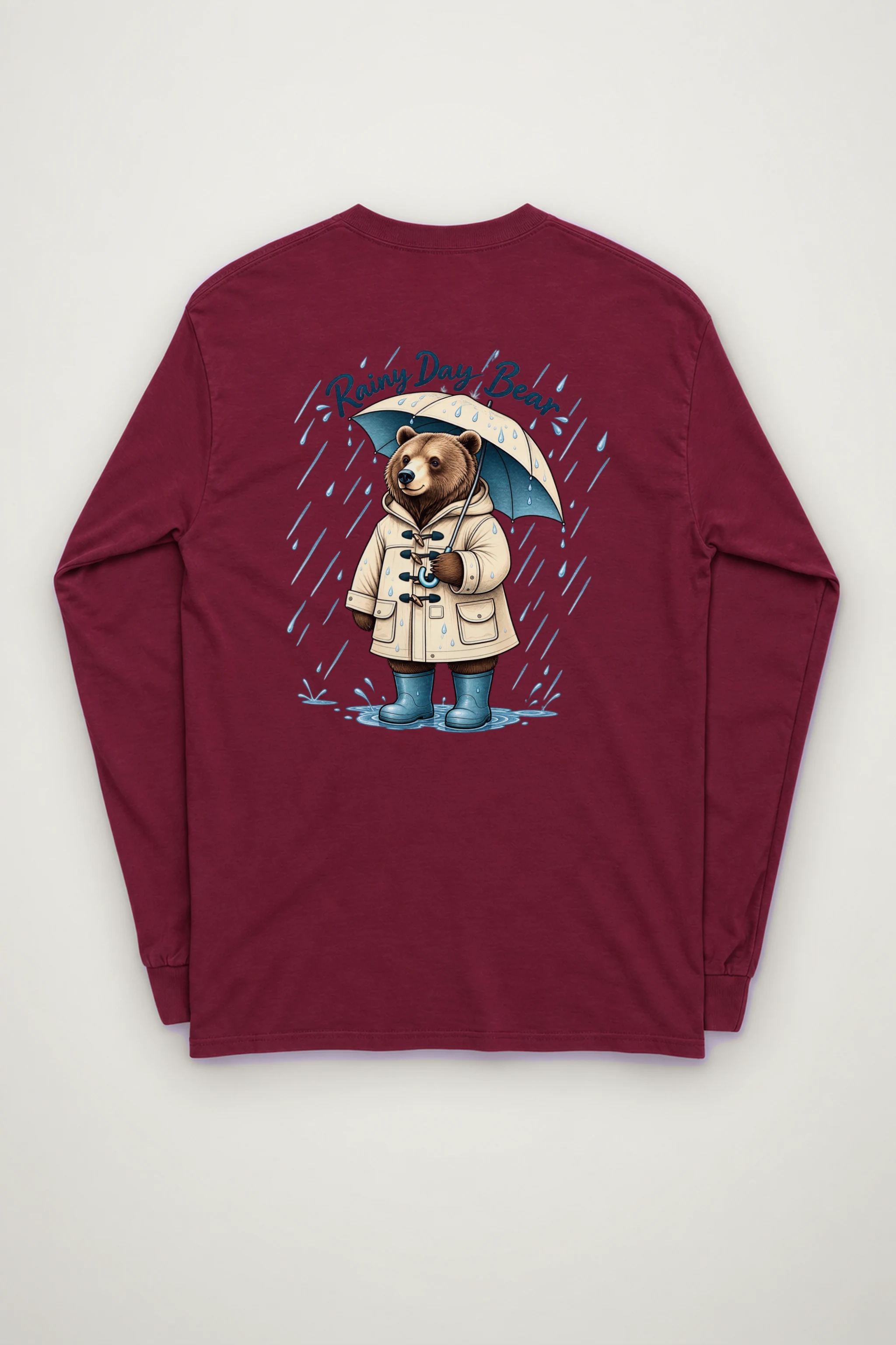 "Rainy Day Bear" Unisex Longsleeve T-shirt