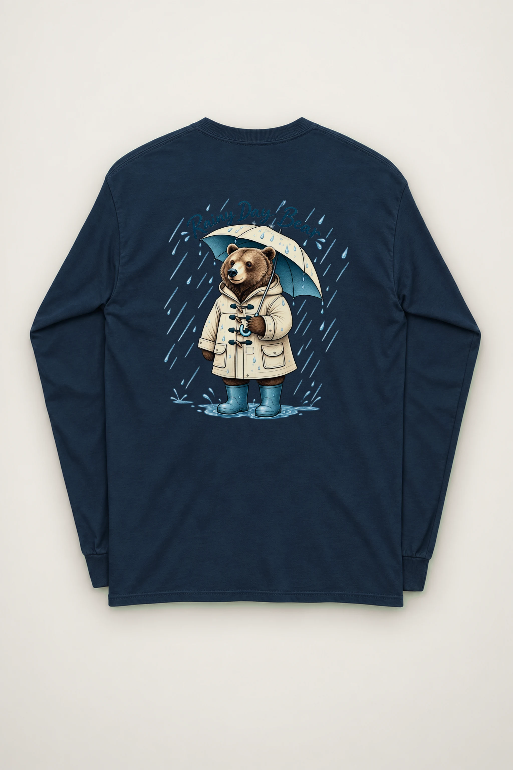 "Rainy Day Bear" Unisex Longsleeve T-shirt