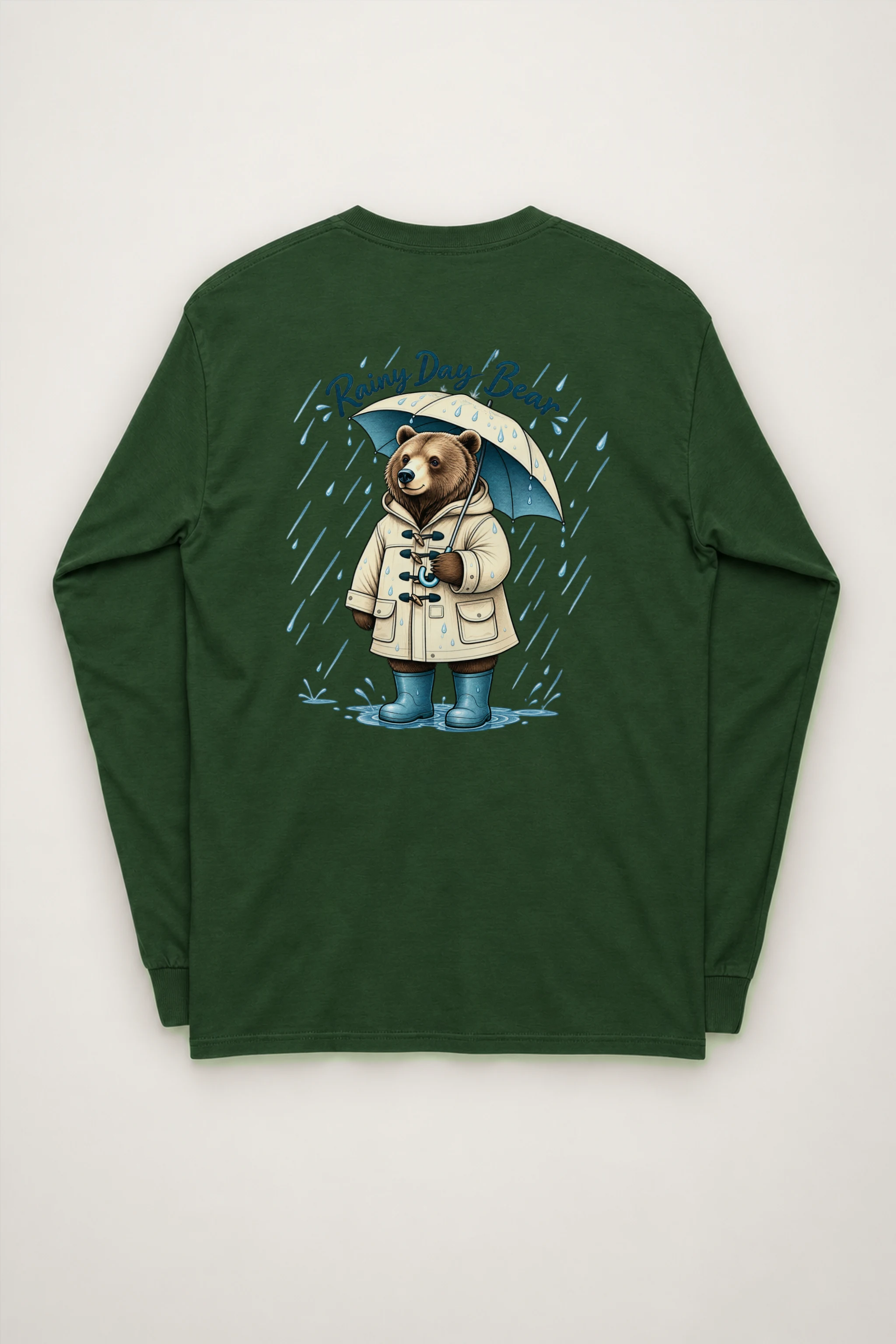 "Rainy Day Bear" Unisex Longsleeve T-shirt