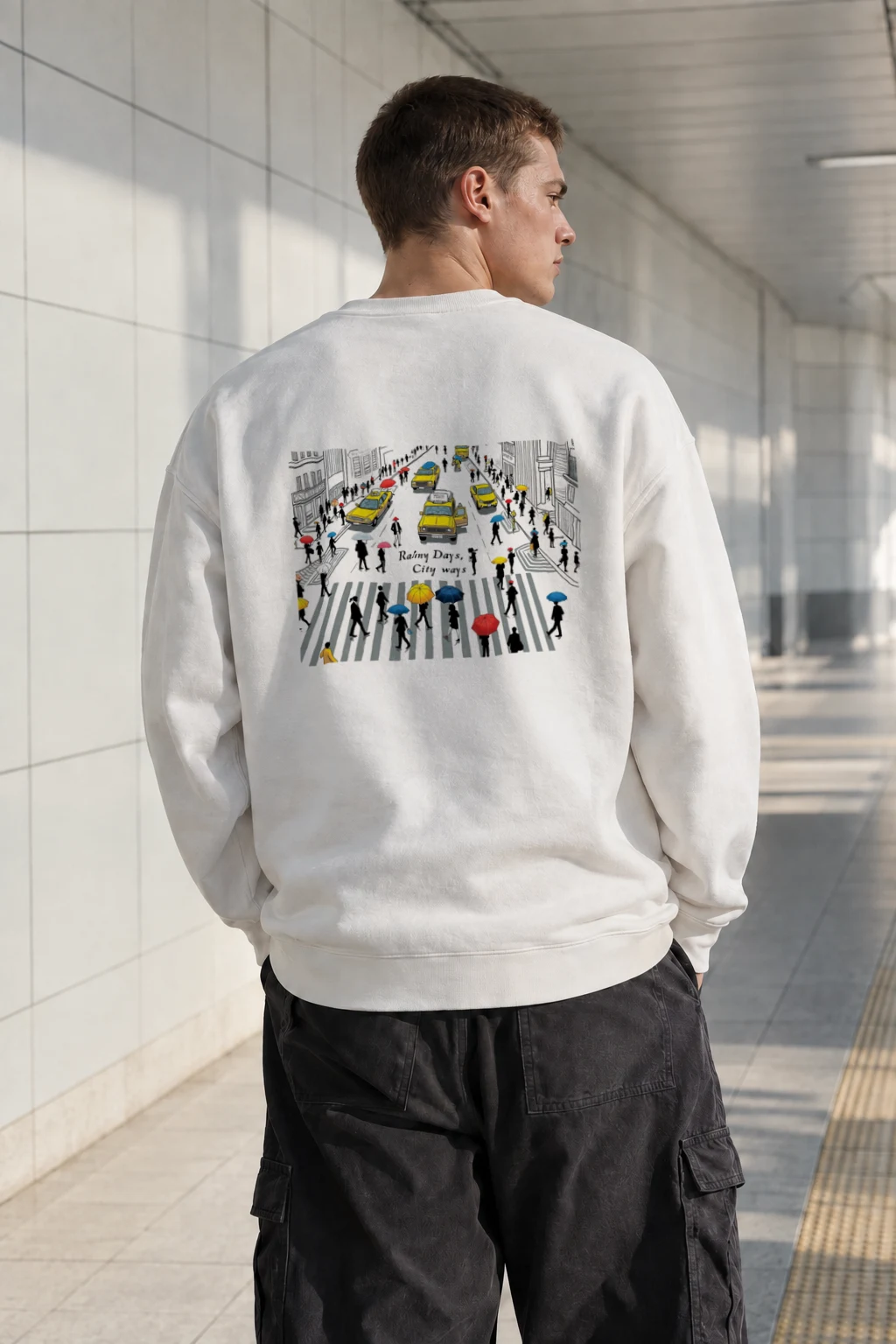 "Rainy Days City Ways" Heavy Blend Unisex Crewneck Sweatshirt | Gildan 18000