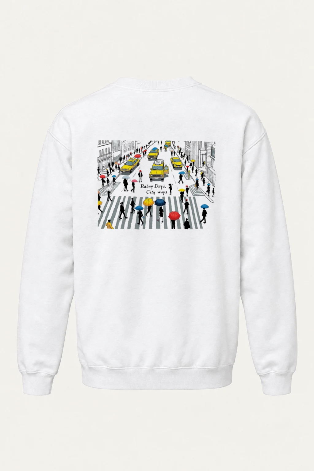 "Rainy Days City Ways" Heavy Blend Unisex Crewneck Sweatshirt | Gildan 18000