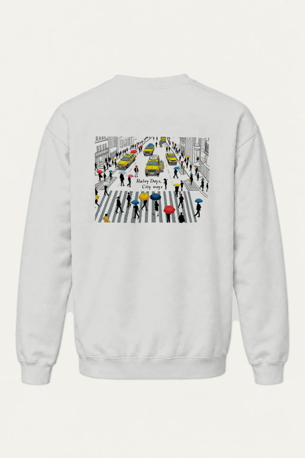 "Rainy Days City Ways" Heavy Blend Unisex Crewneck Sweatshirt | Gildan 18000