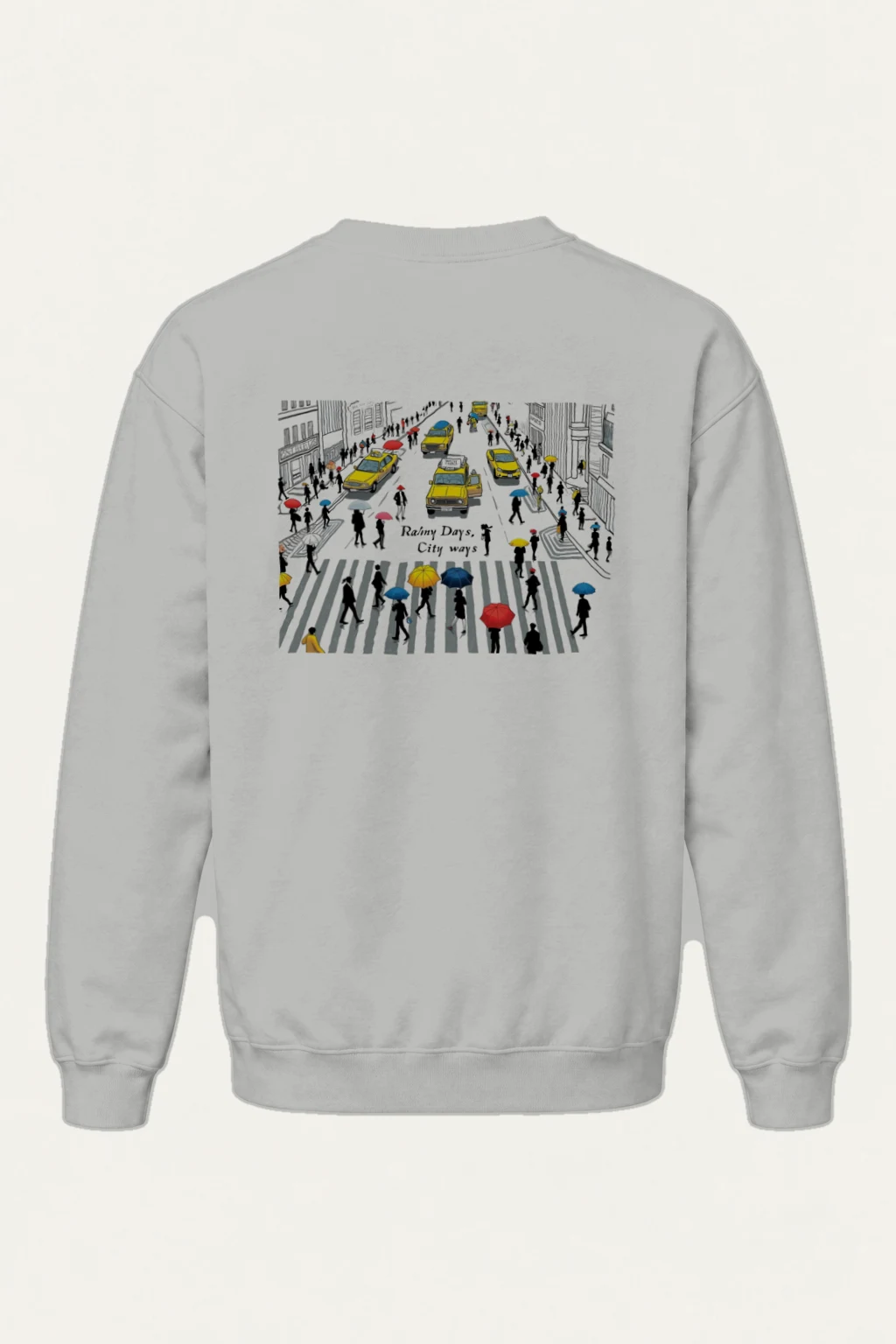 "Rainy Days City Ways" Heavy Blend Unisex Crewneck Sweatshirt | Gildan 18000