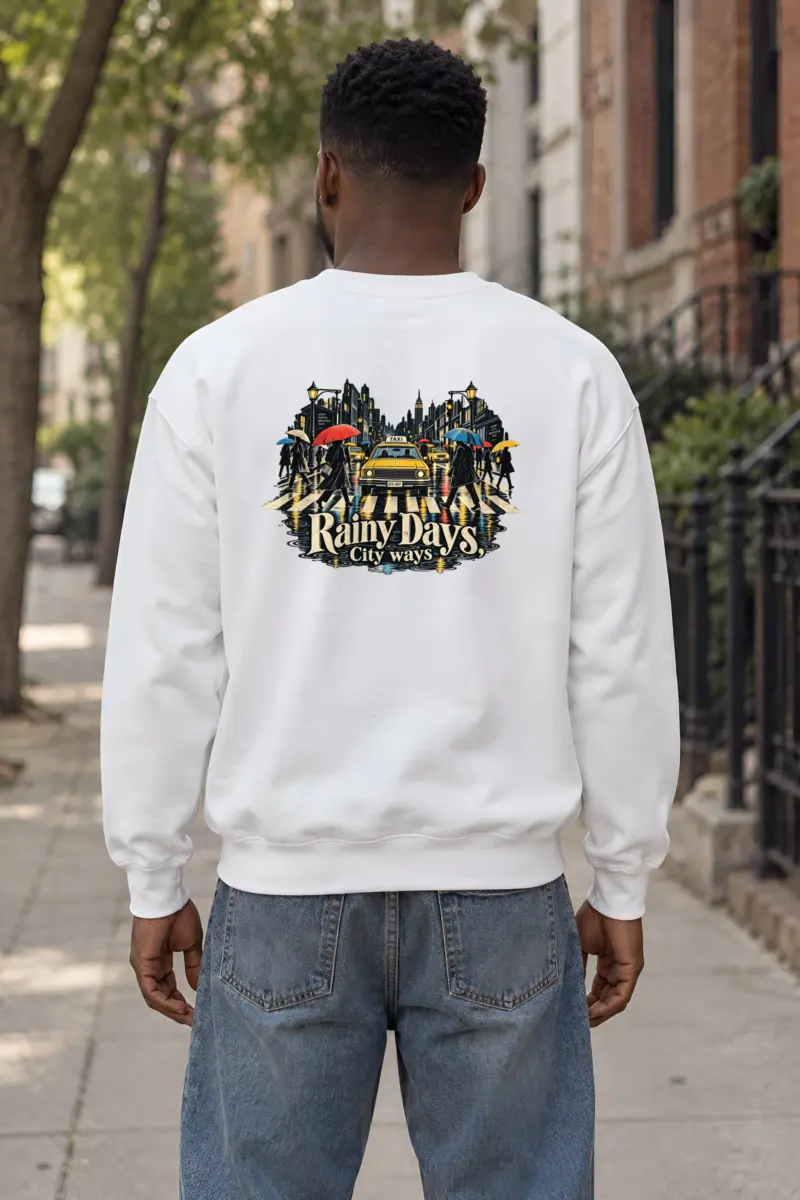 "Rainy Days Taxi" Heavy Blend Unisex Crewneck Sweatshirt