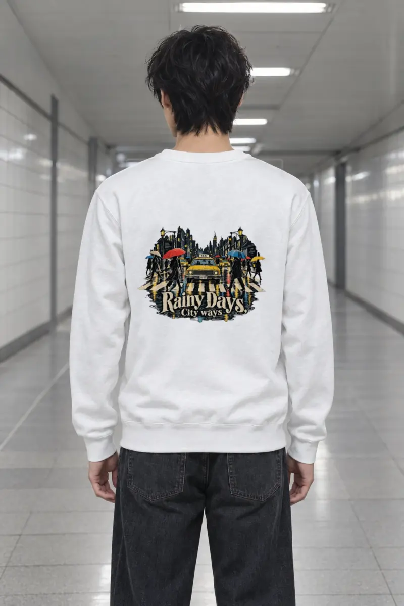 "Rainy Days Taxi" Heavy Blend Unisex Crewneck Sweatshirt