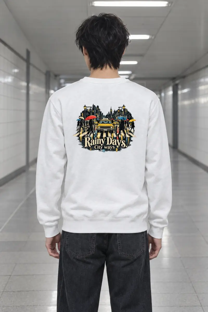 "Rainy Days Taxi" Heavy Blend Unisex Crewneck Sweatshirt